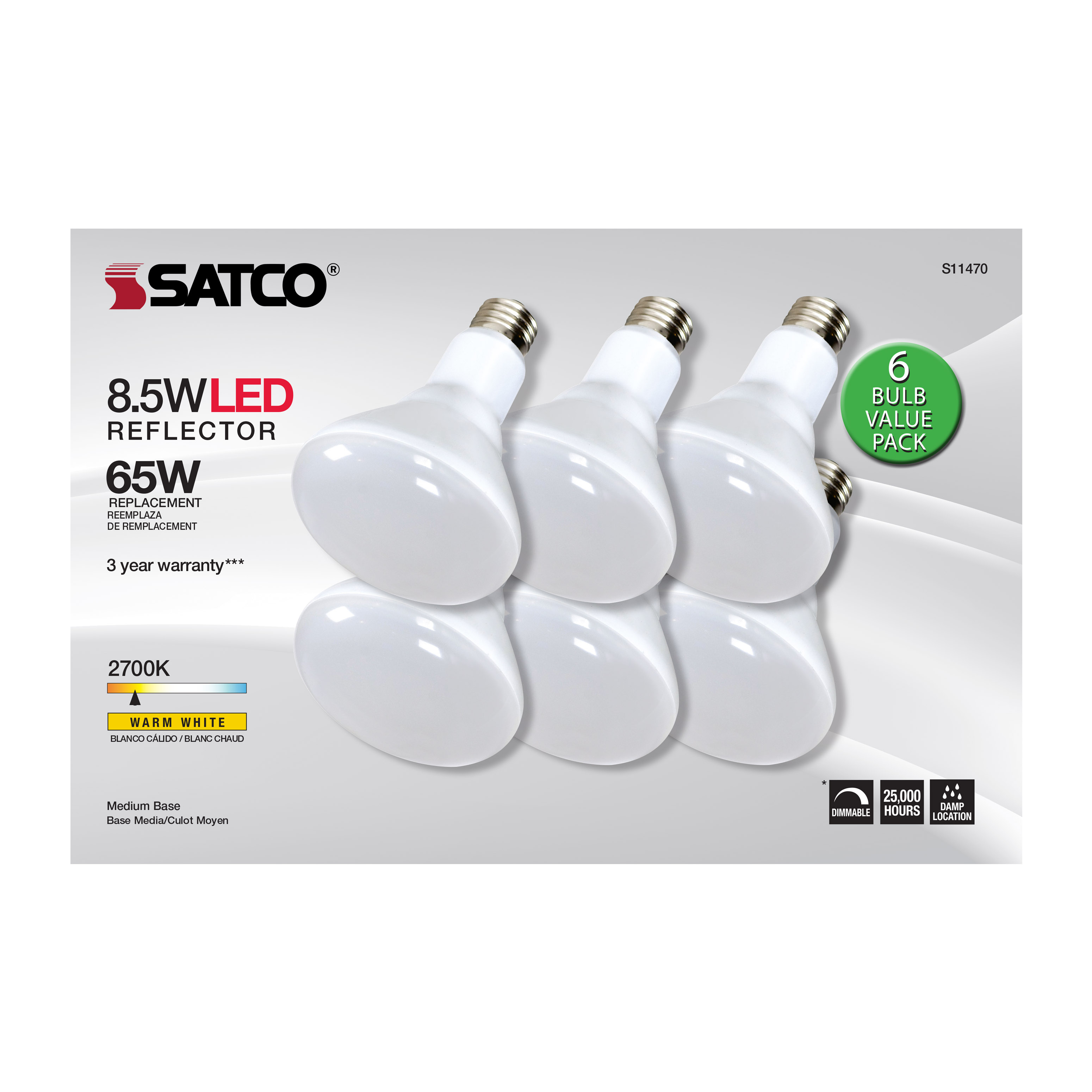 8.5BR30/LED/827/120V/6PK - S11470