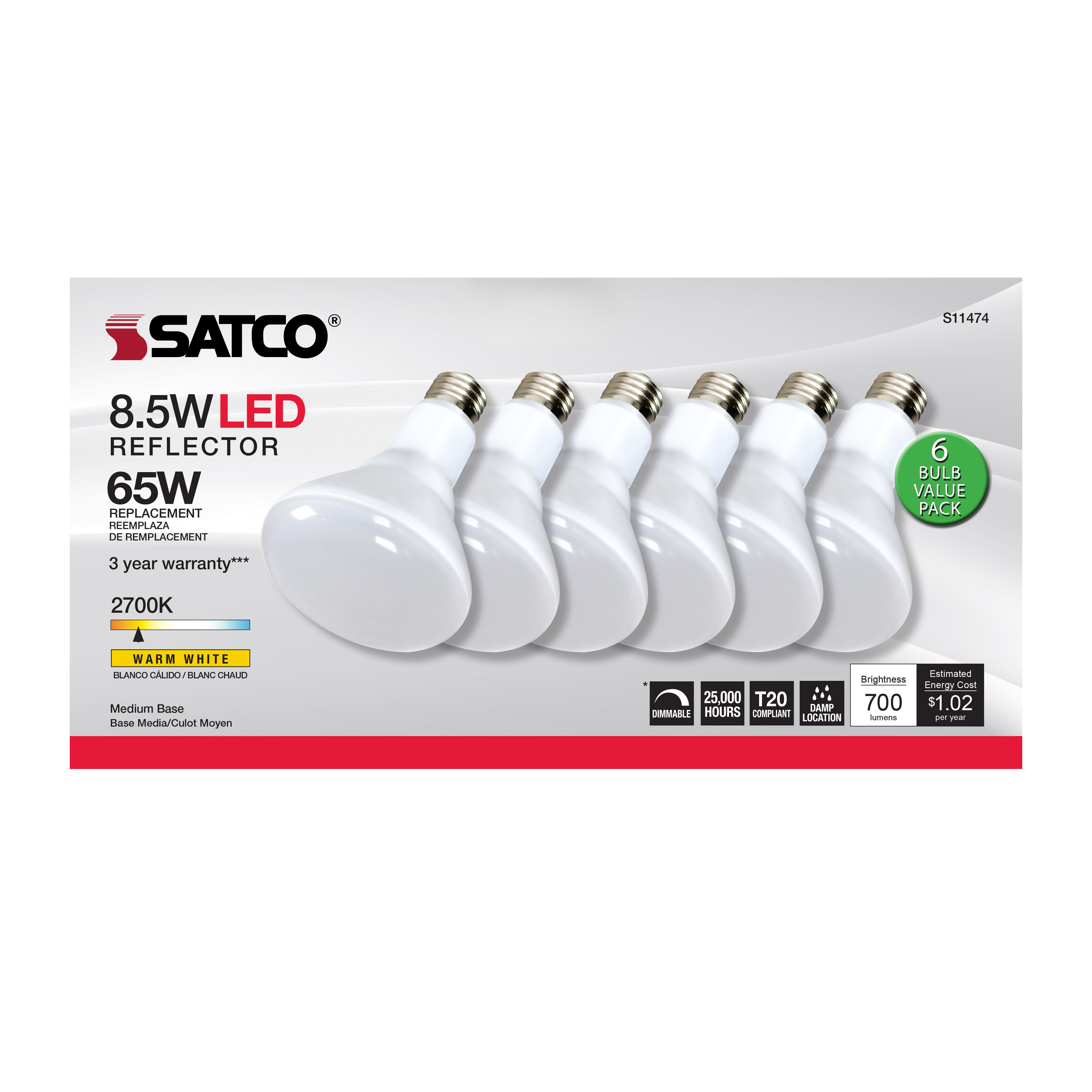 8.5BR30/LED/927/120V/6PK - S11474