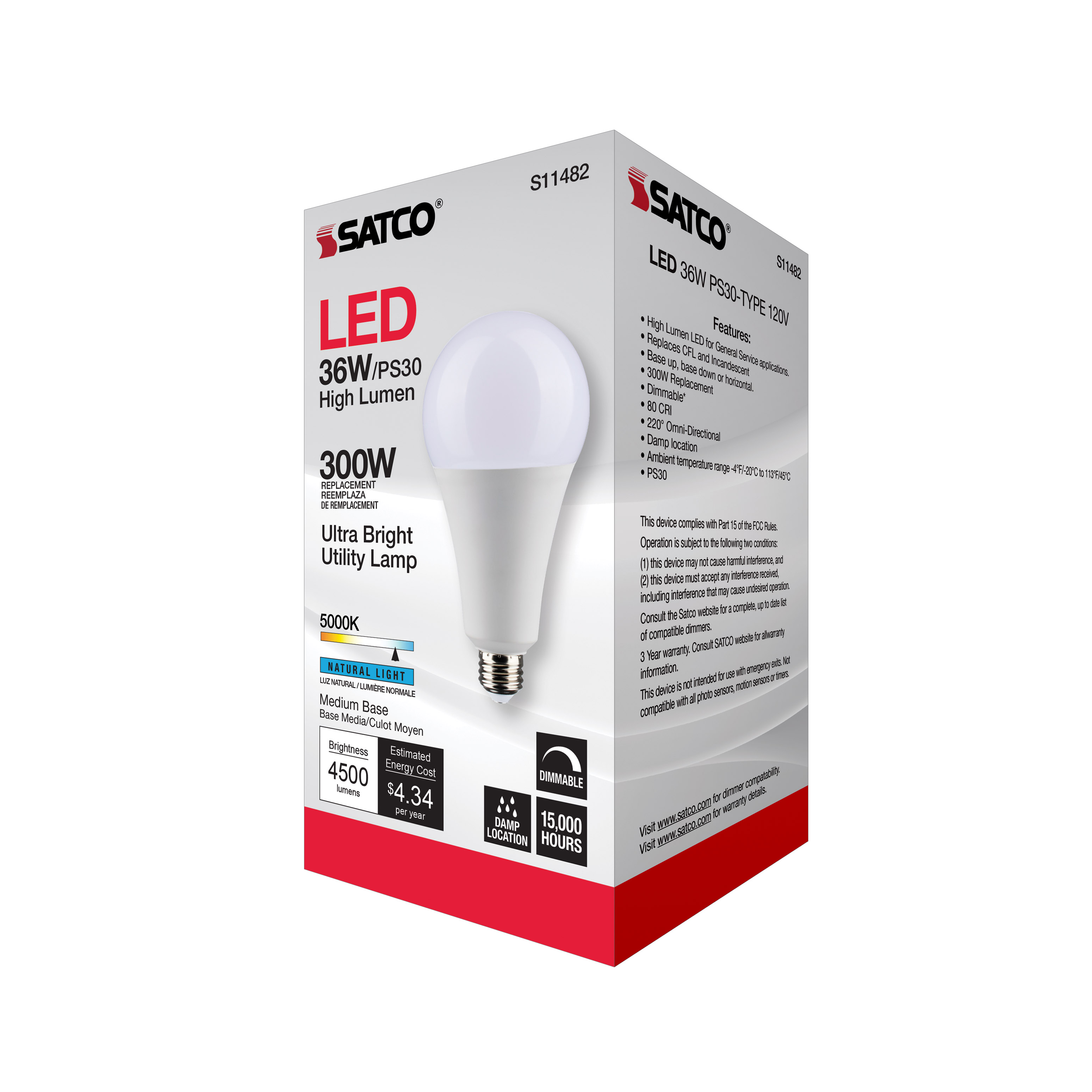 36PS30/LED/850/120V/DIM/E26 - S11482