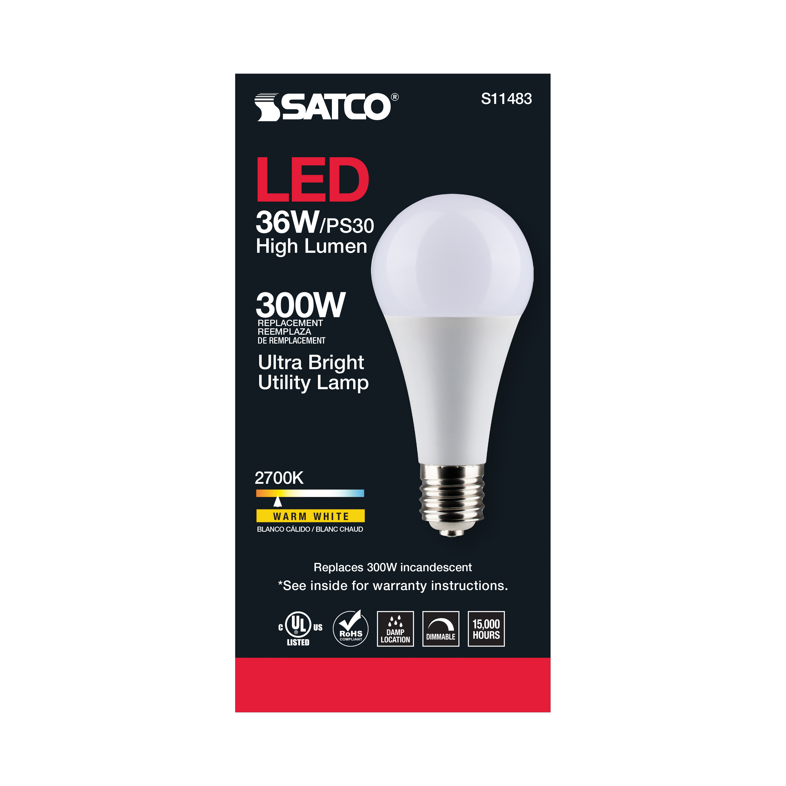 36PS30/LED/827/120V/DIM/E39 - S11483