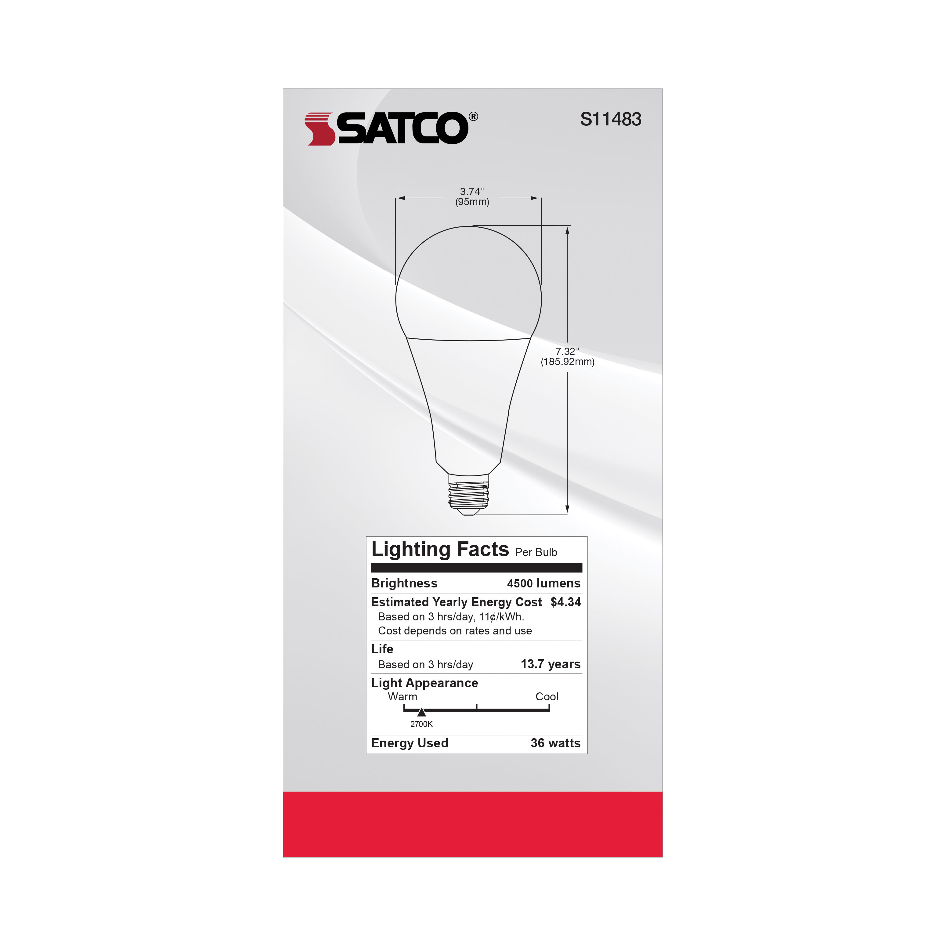 36PS30/LED/827/120V/DIM/E39 - S11483