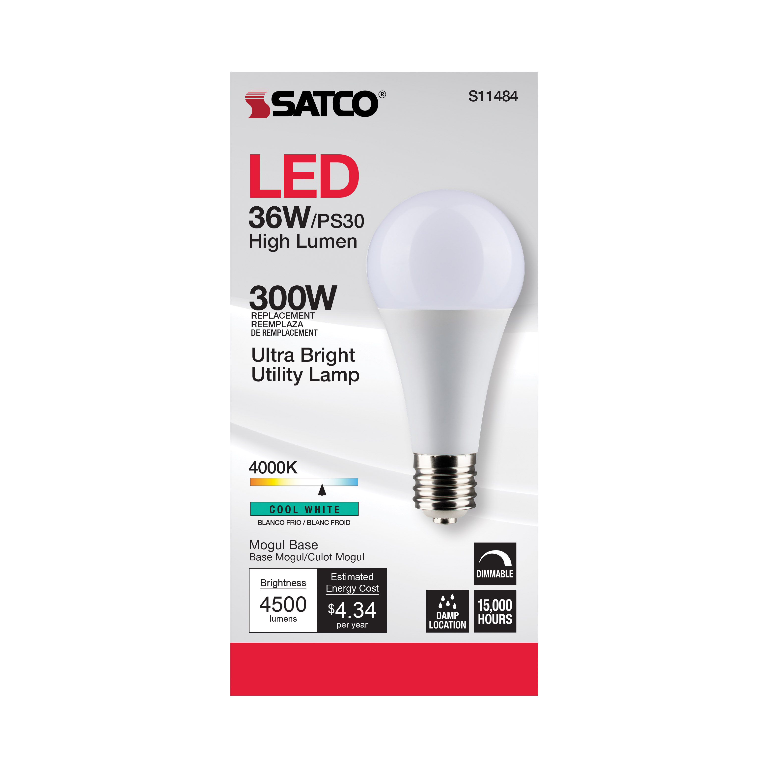 36PS30/LED/840/120V/DIM/E39 - S11484