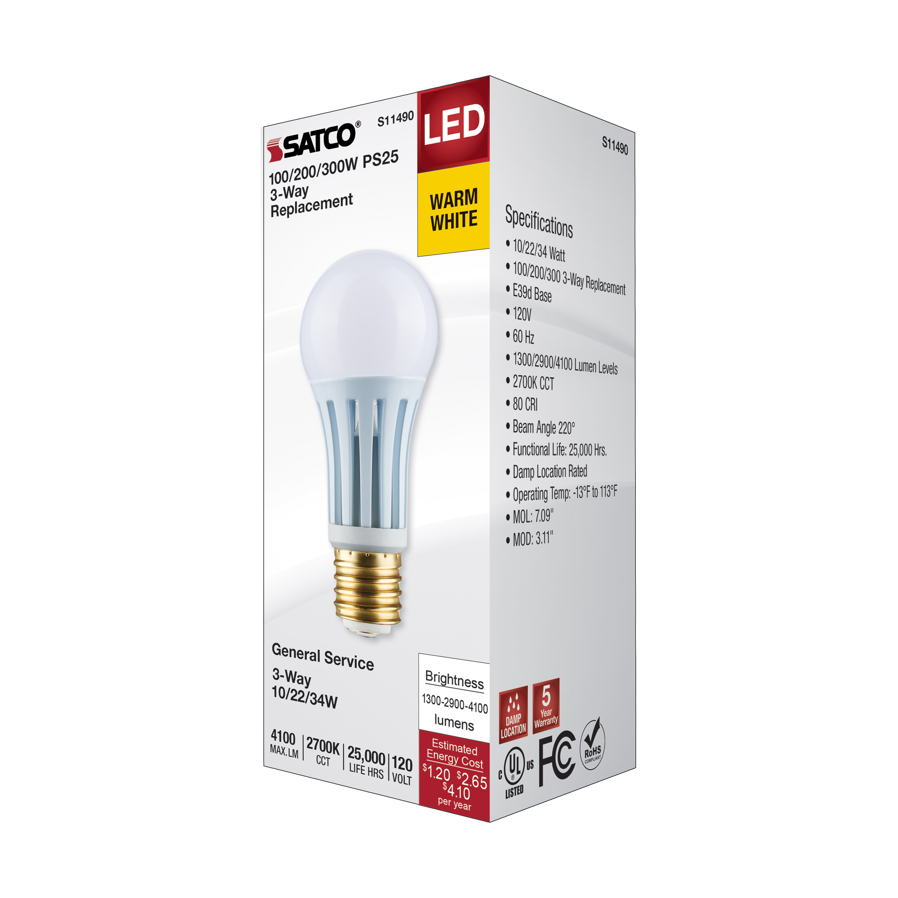 10/22/34PS25/3WAY/LED/827/E39D - S11490