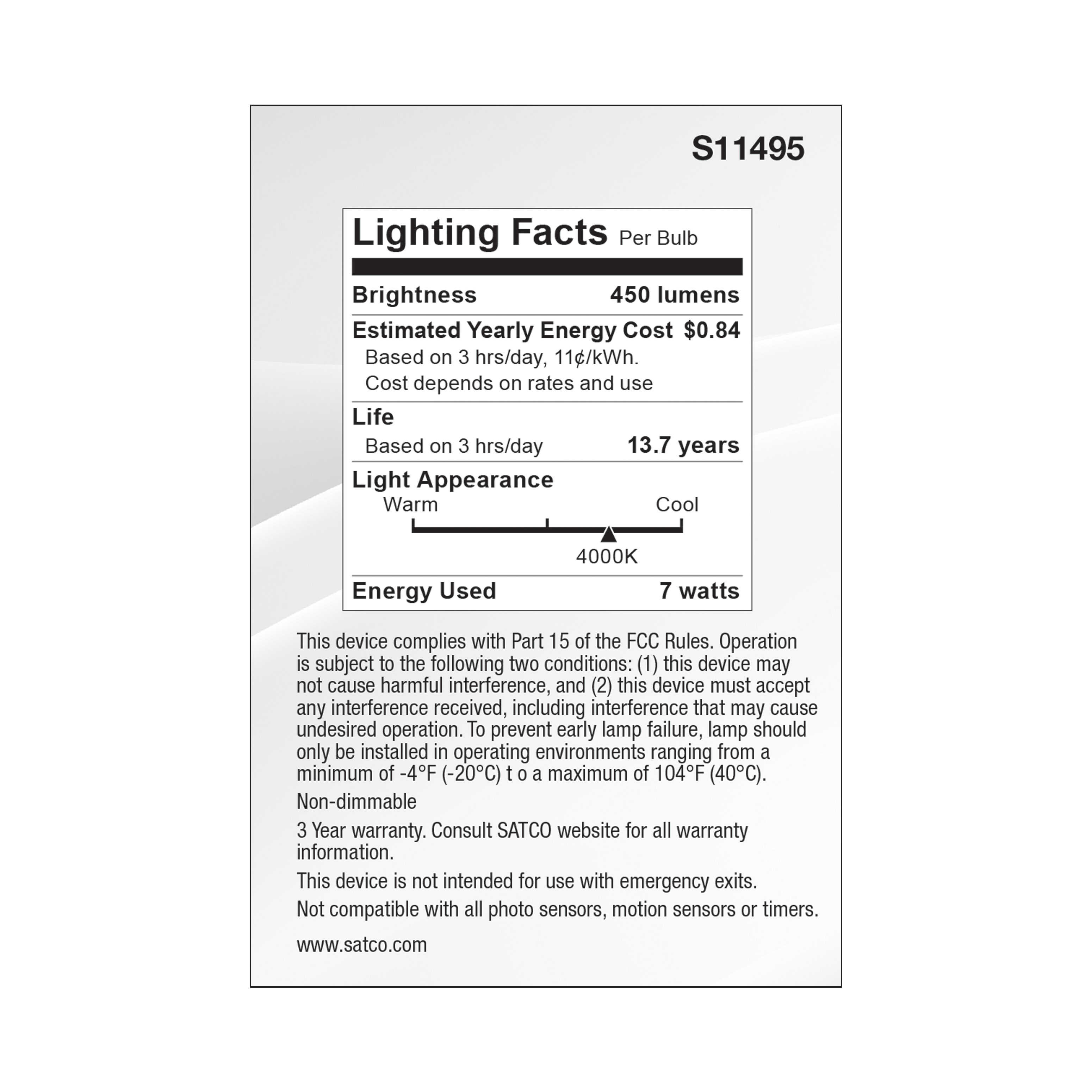 7PAR20/LED/35'/940/120-277V - S11495