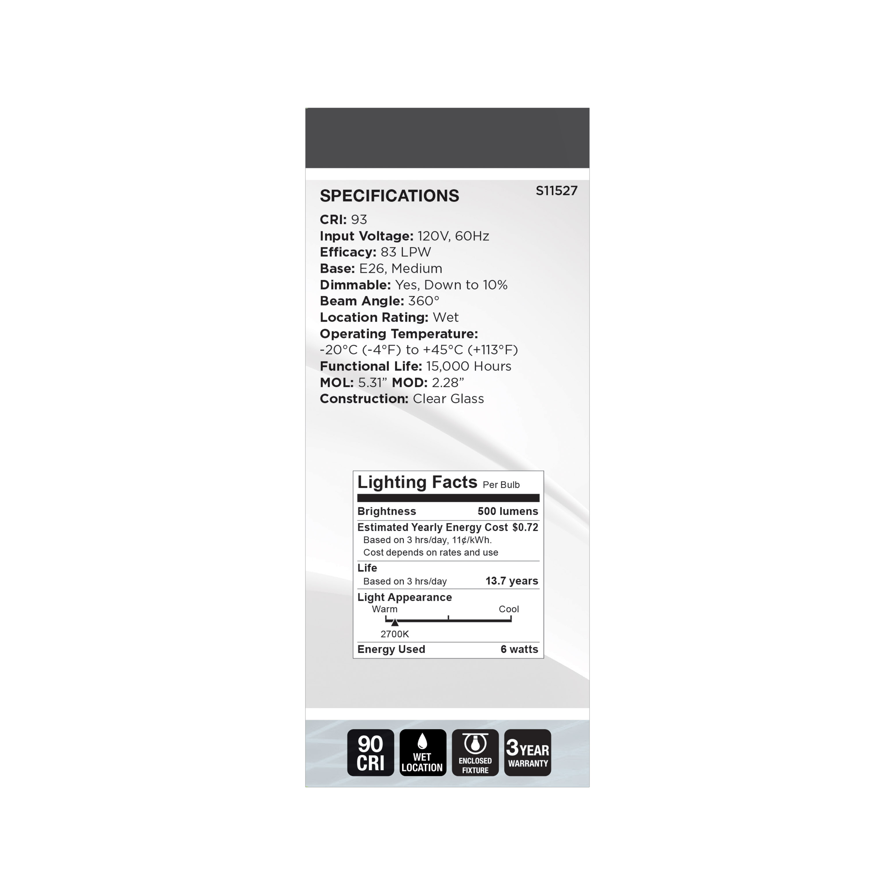 6ST19/CL/LED-GF/LOOP/927/120V - S11527