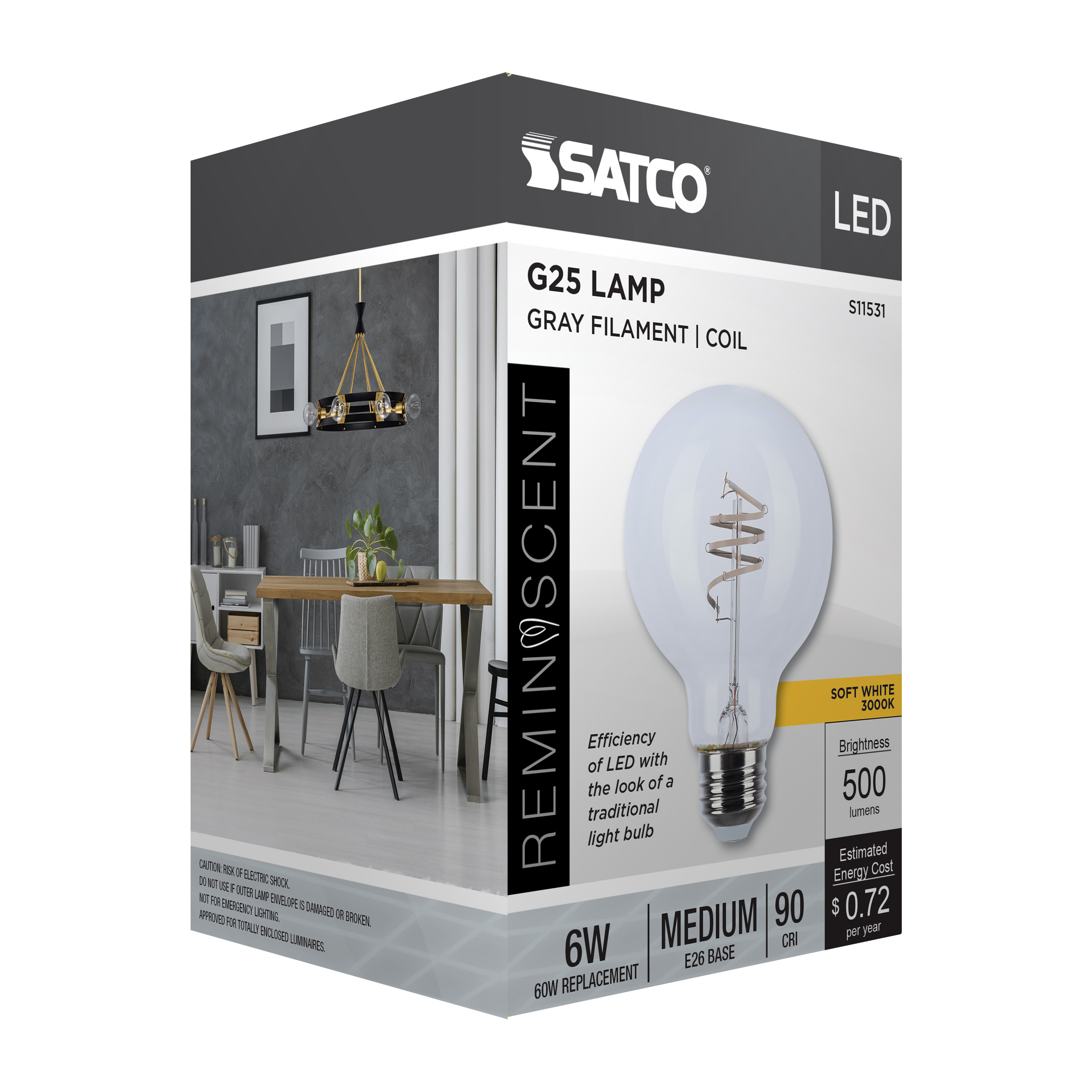 6G25/CL/LED-GF/COIL/930/E26 - S11531