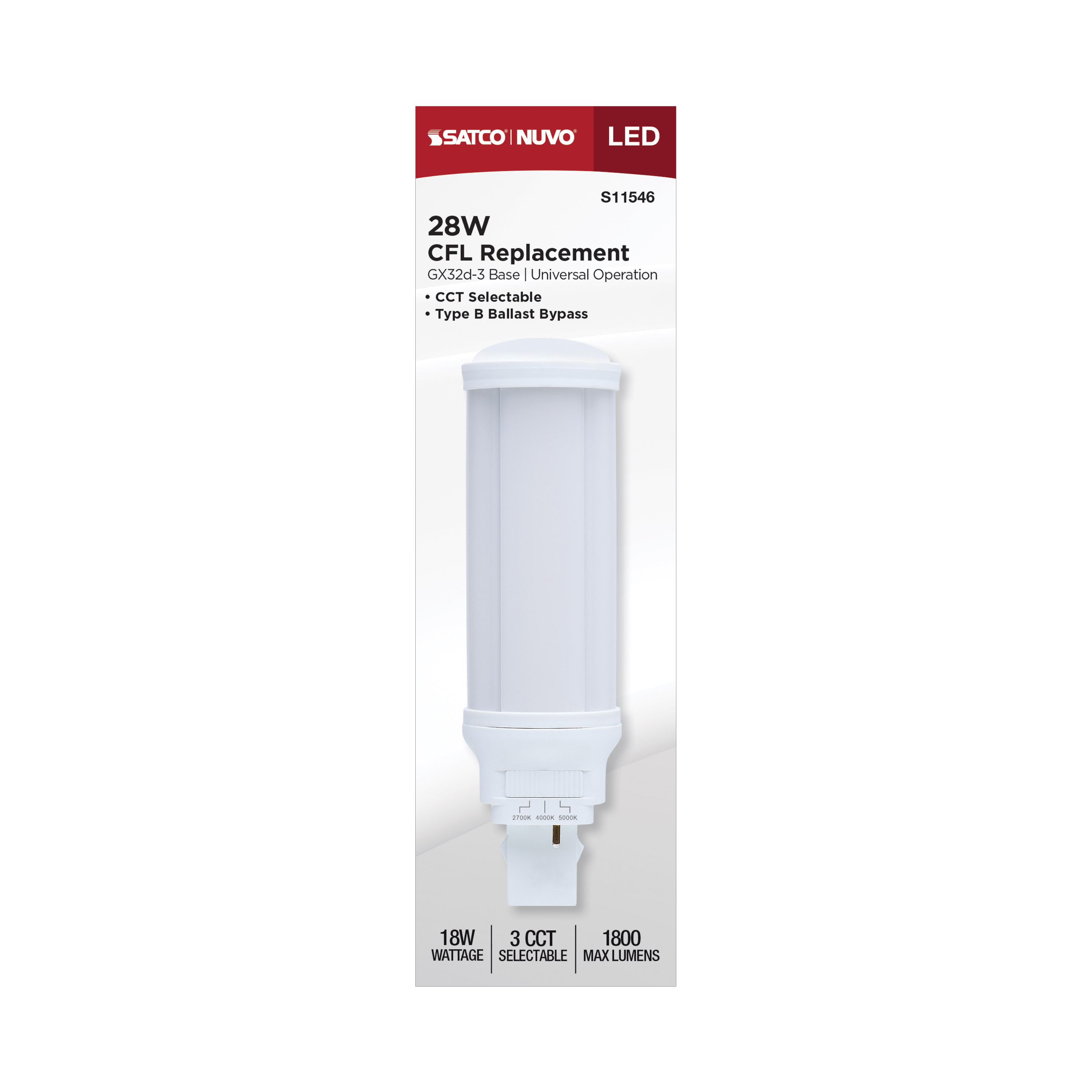 18W/LED/CFL/3CCT/BP/GX32D-3 - S11546