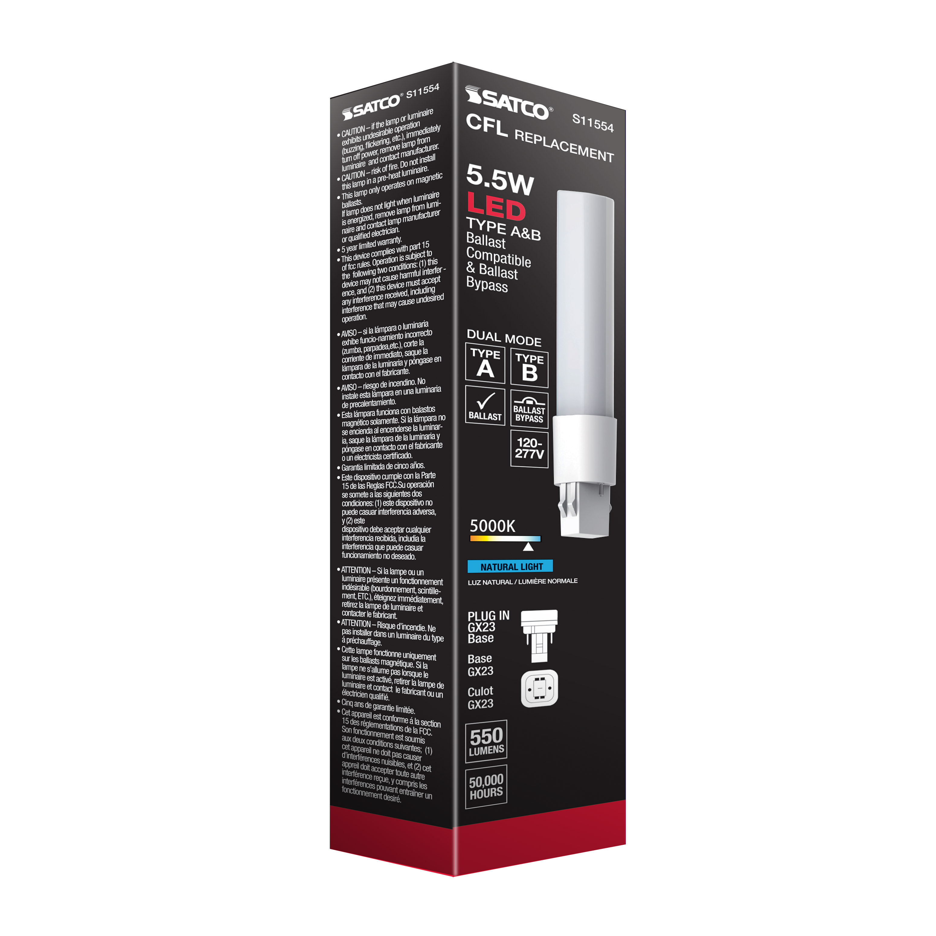 5.5W/LED/CFL/850/2P/DUAL - S11554