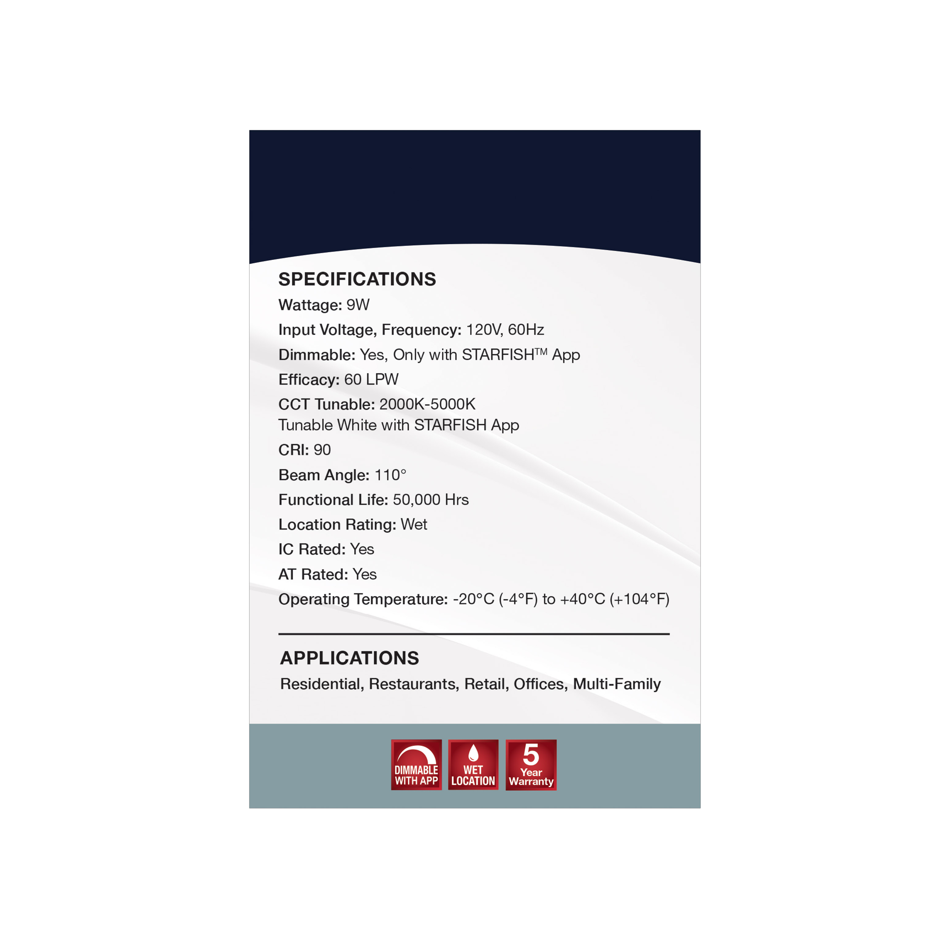 9WLED/DW/4/RGBTW/SQ/WH - S11561