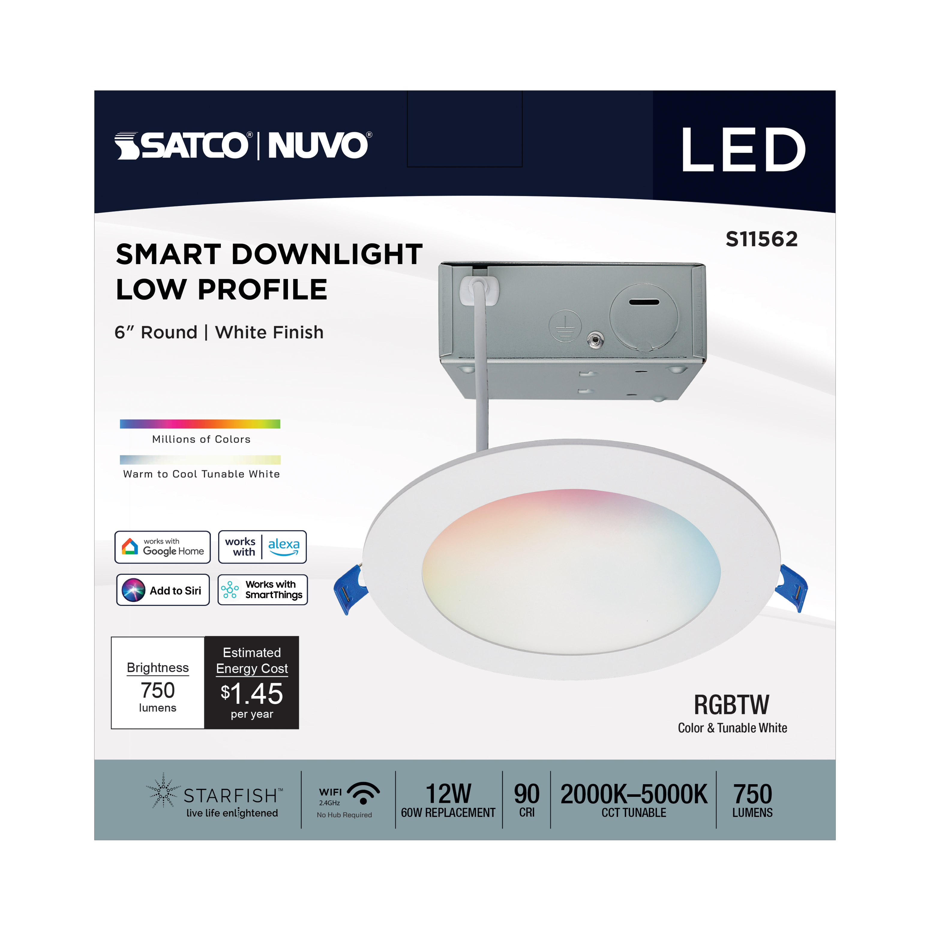 12WLED/DW/6/RGBTW/RND/WH - S11562