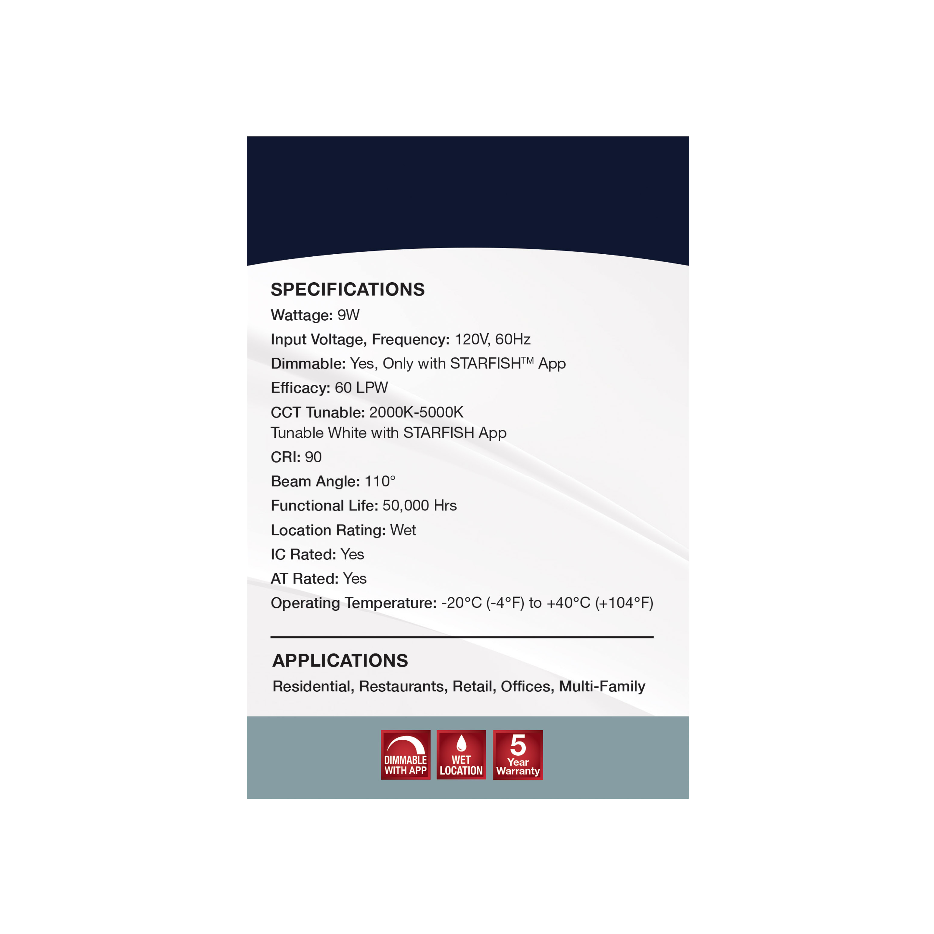 9WLED/DW/4/RGBTW/SQ/RD/WH - S11565