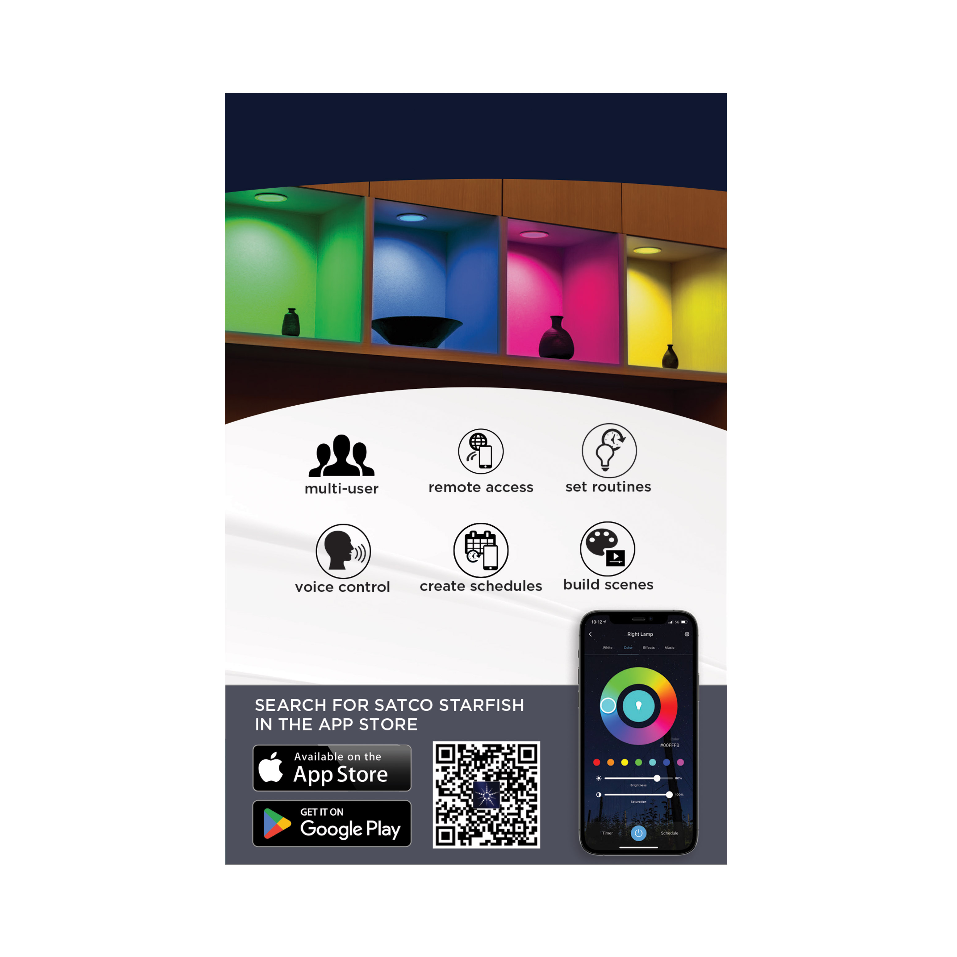 10.5WLED/RDL/4/RGBTW/SQ/WH - S11569