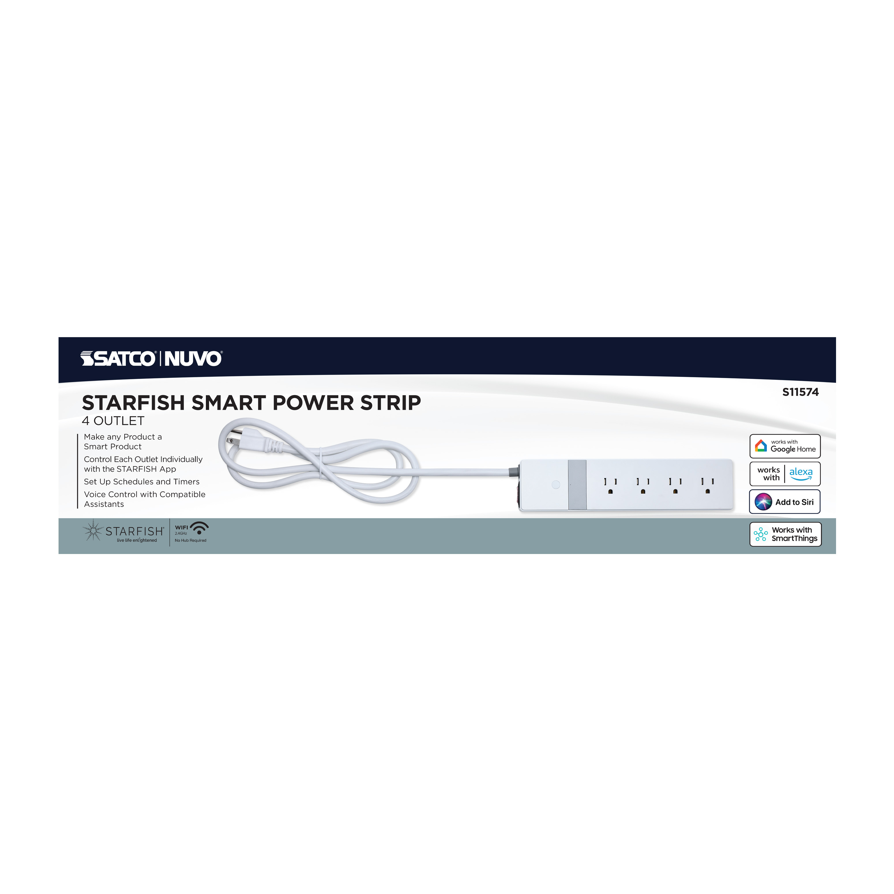 4 OUTLET POWER STRIP/SF - S11574