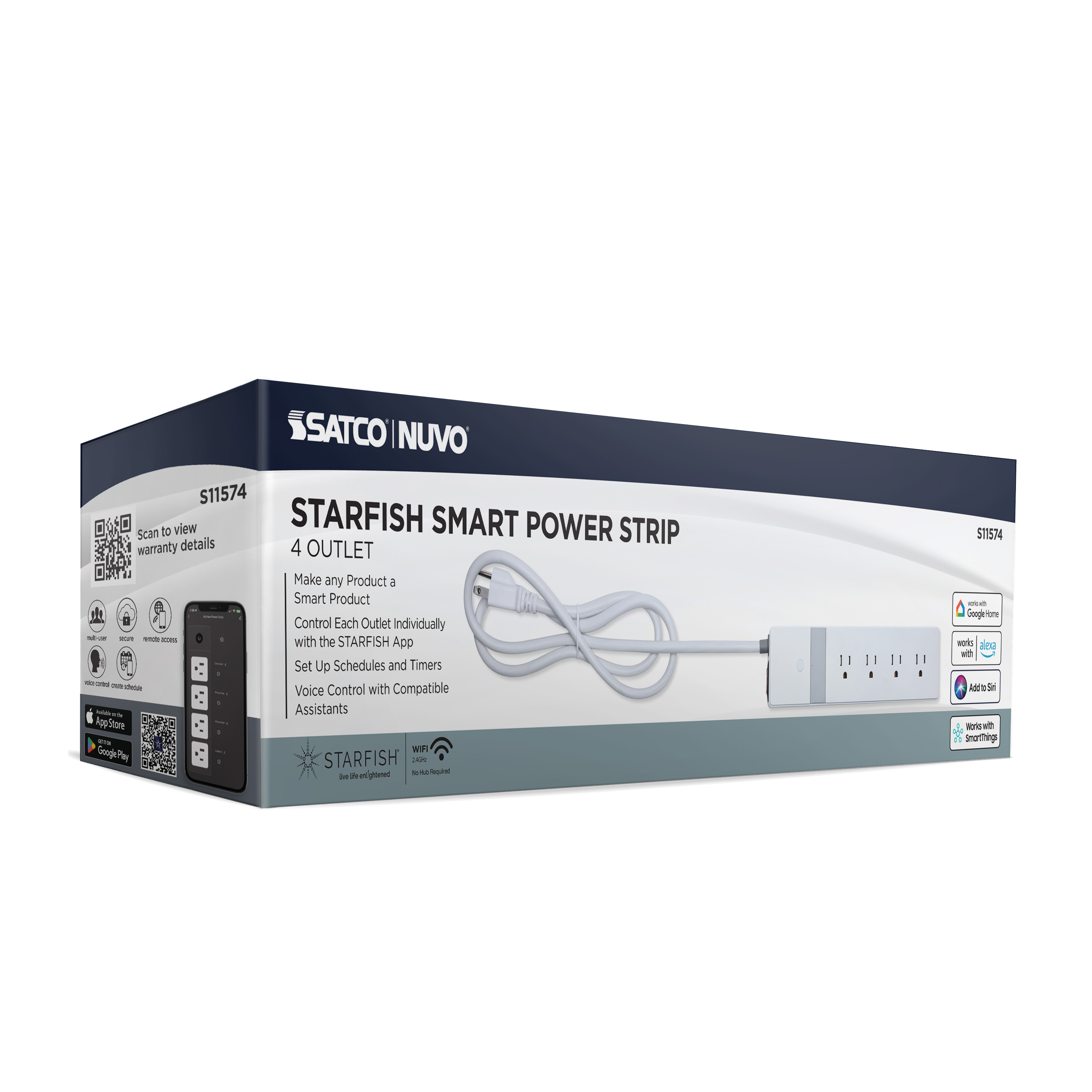 4 OUTLET POWER STRIP/SF - S11574