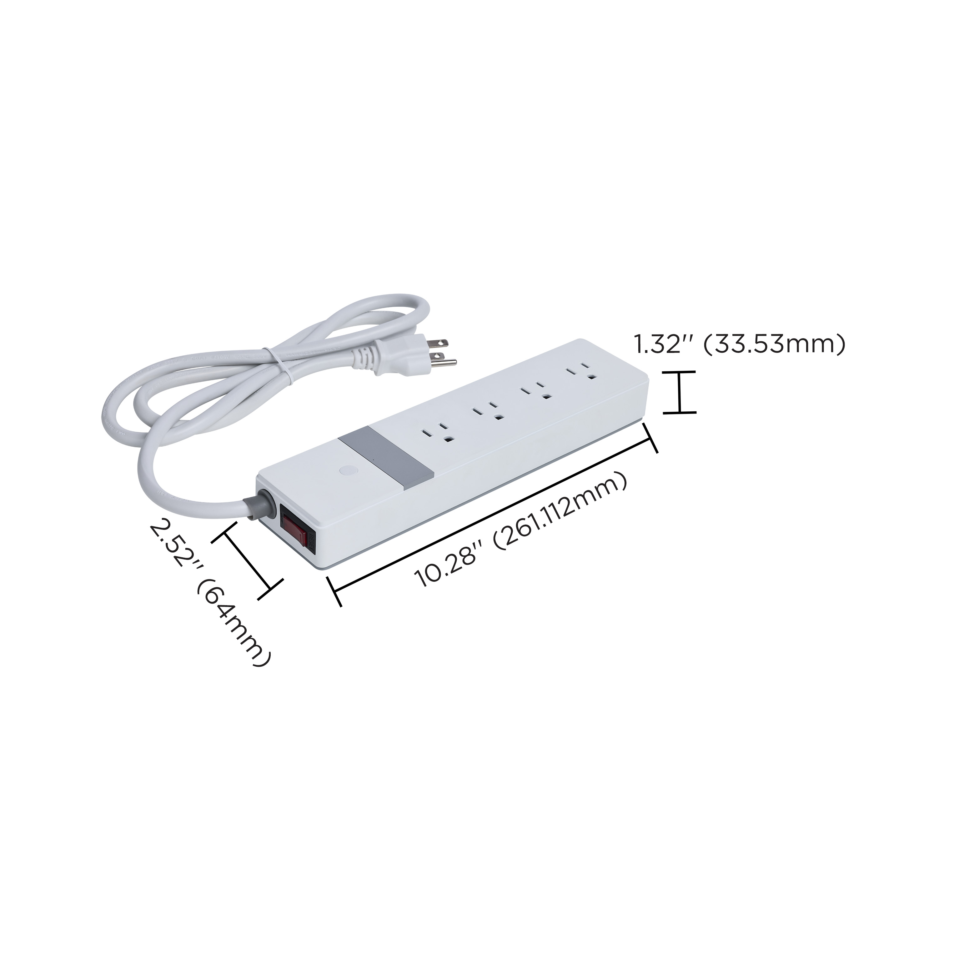 4 OUTLET POWER STRIP/SF - S11574