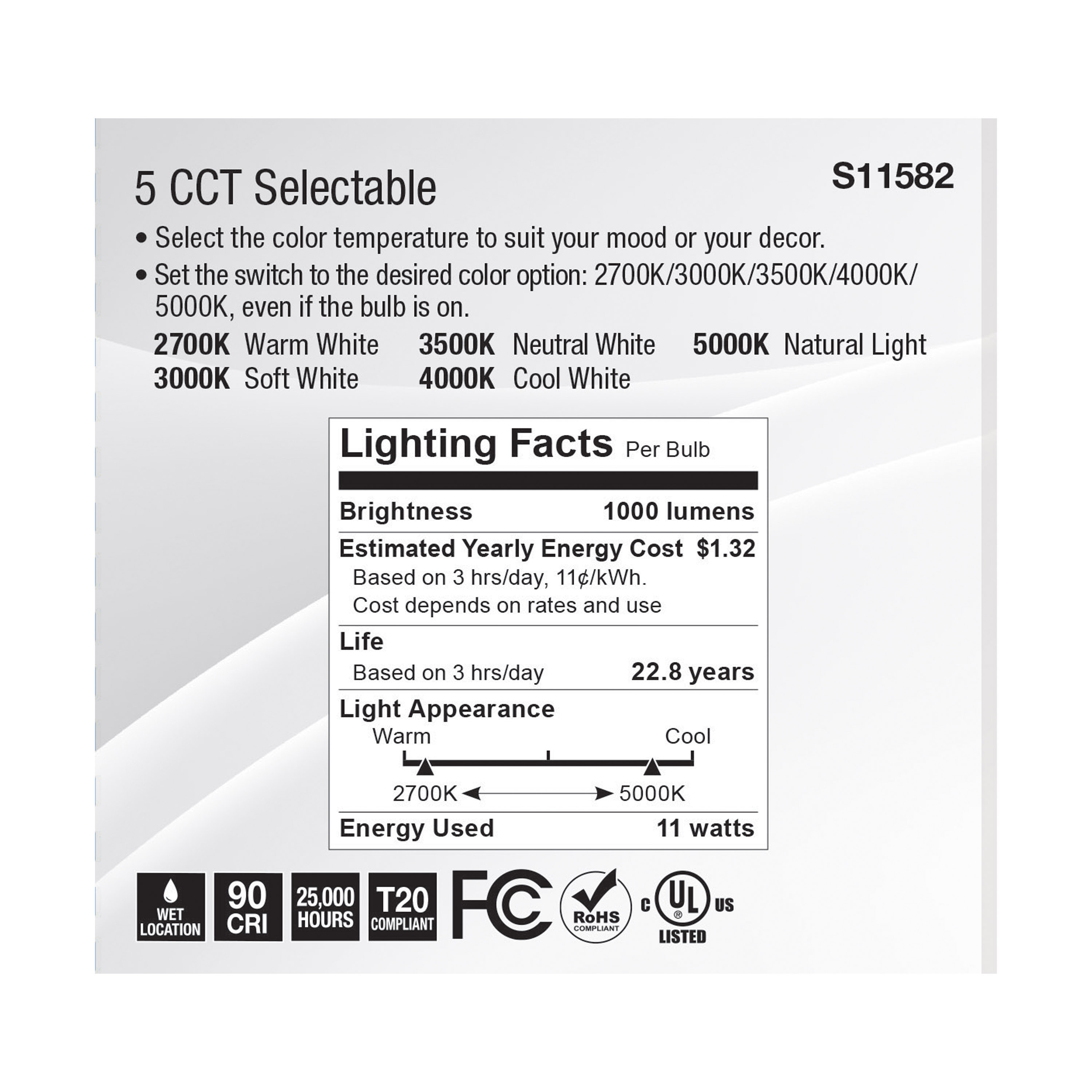 11PAR30SN/LED/5CCT/SP/120V - S11582