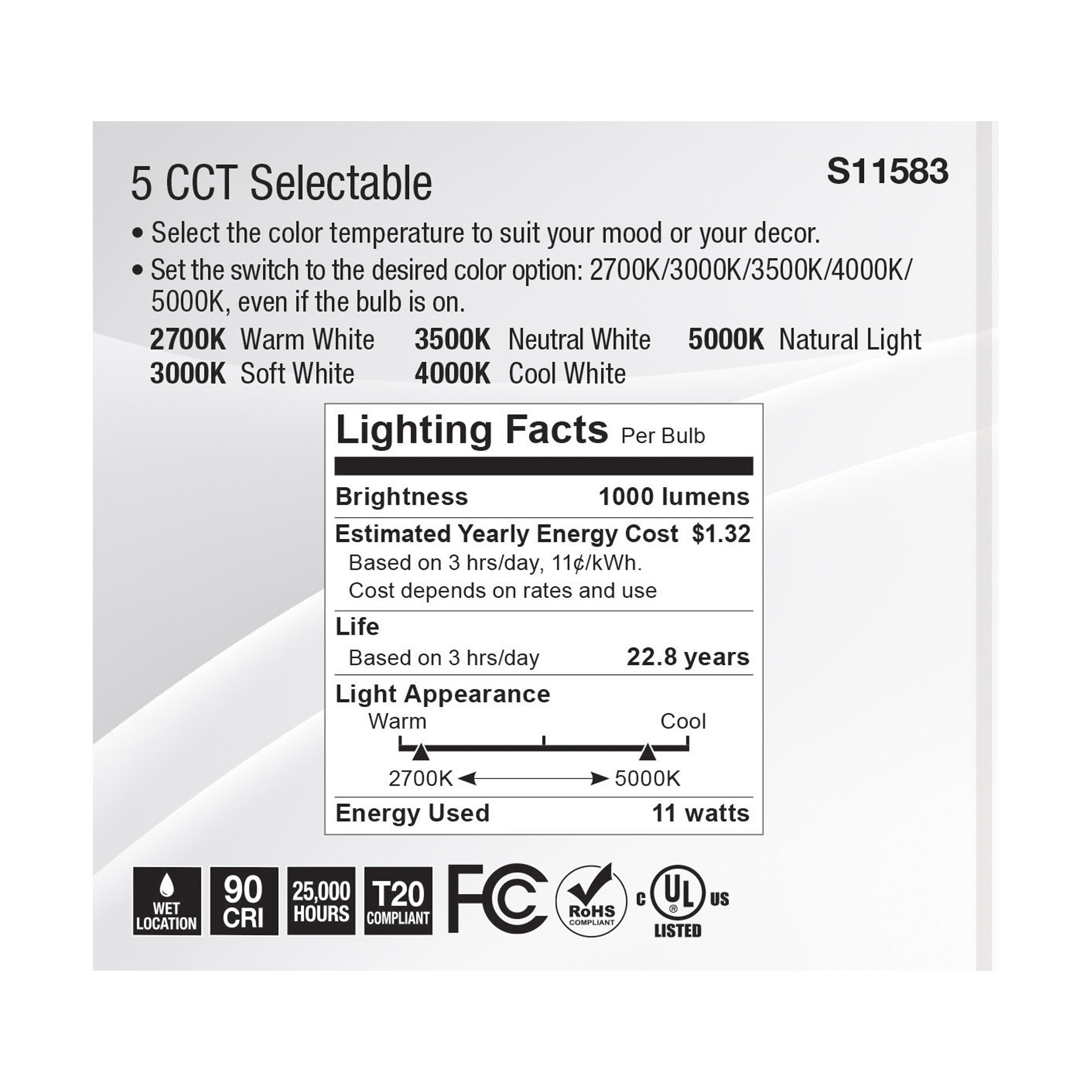 11PAR30SN/LED/5CCT/FL/120V - S11583