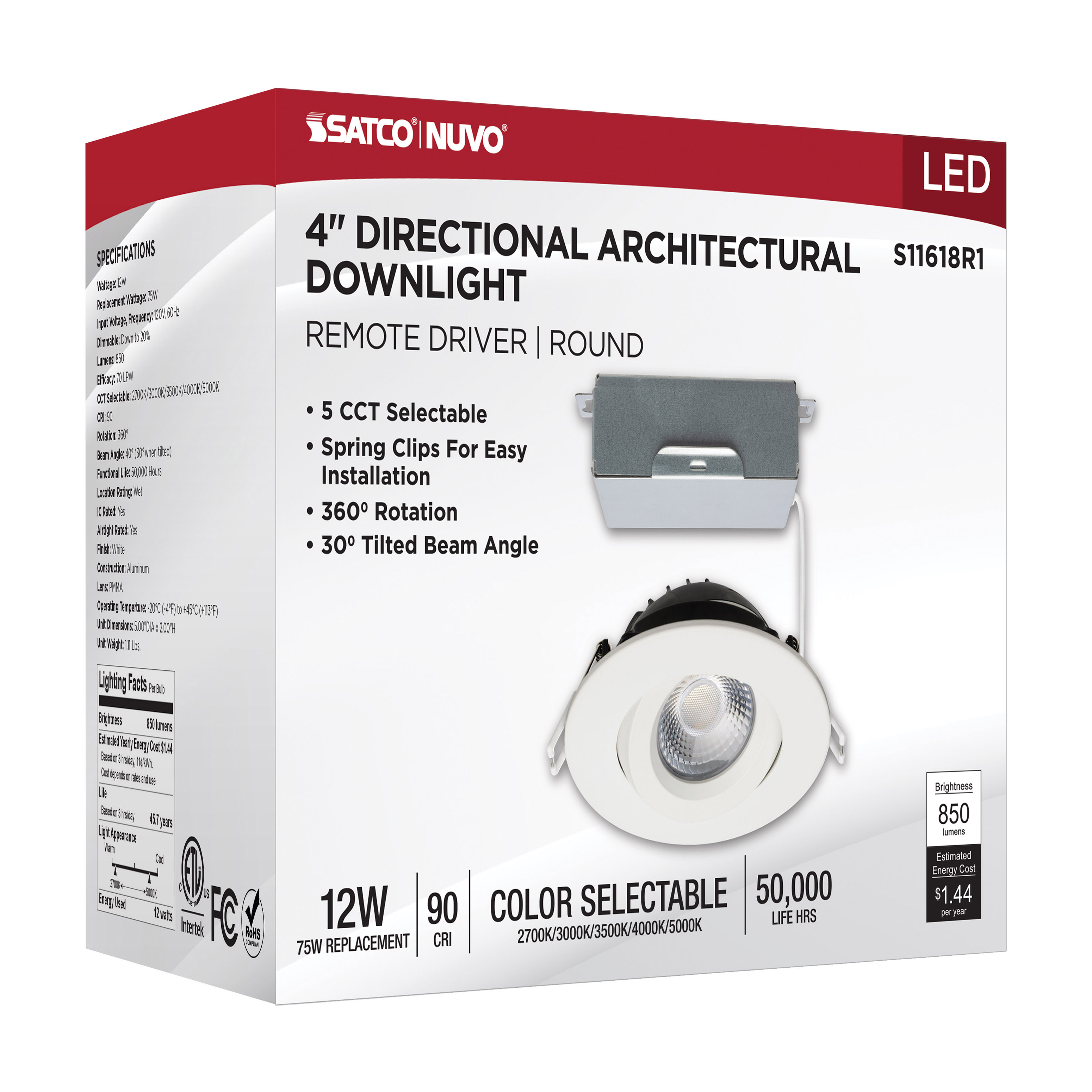 12W/DW/GBL/4/CCT/RND/RD/WH - S11618R1