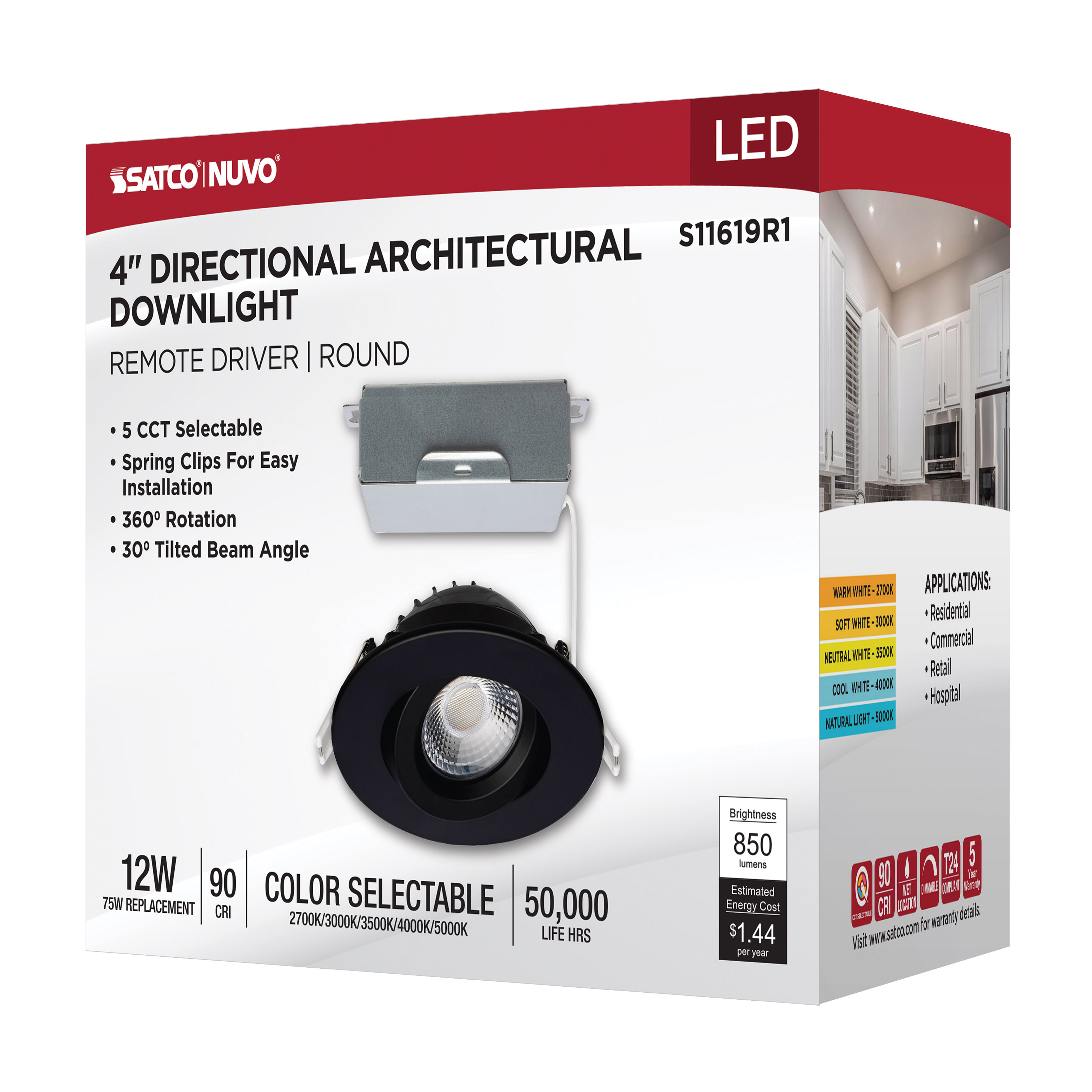 12W/DW/GBL/4/CCT/RND/RD/BK - S11619R1