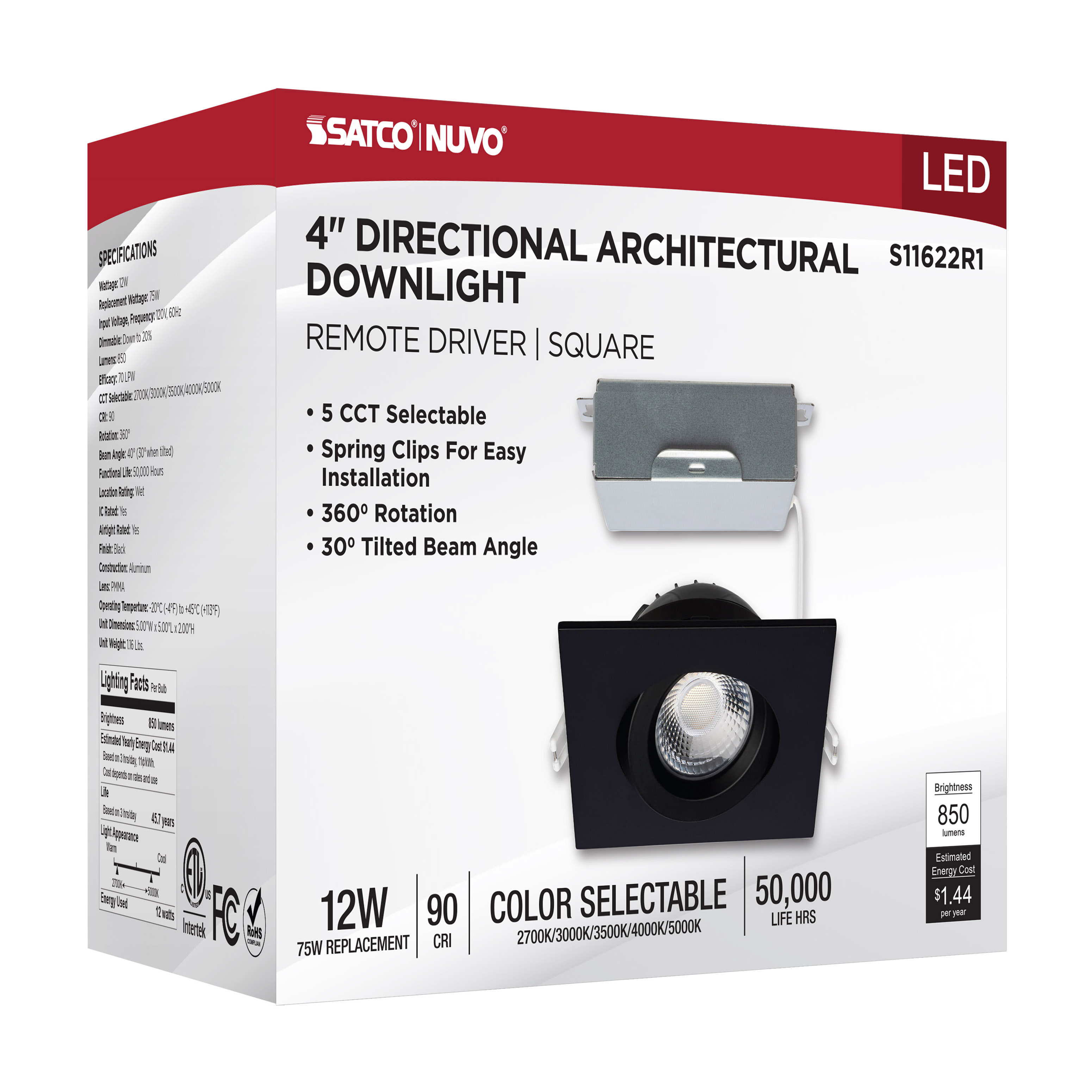 12W/DW/GBL/4/CCT/SQ/RD/BK - S11622R1