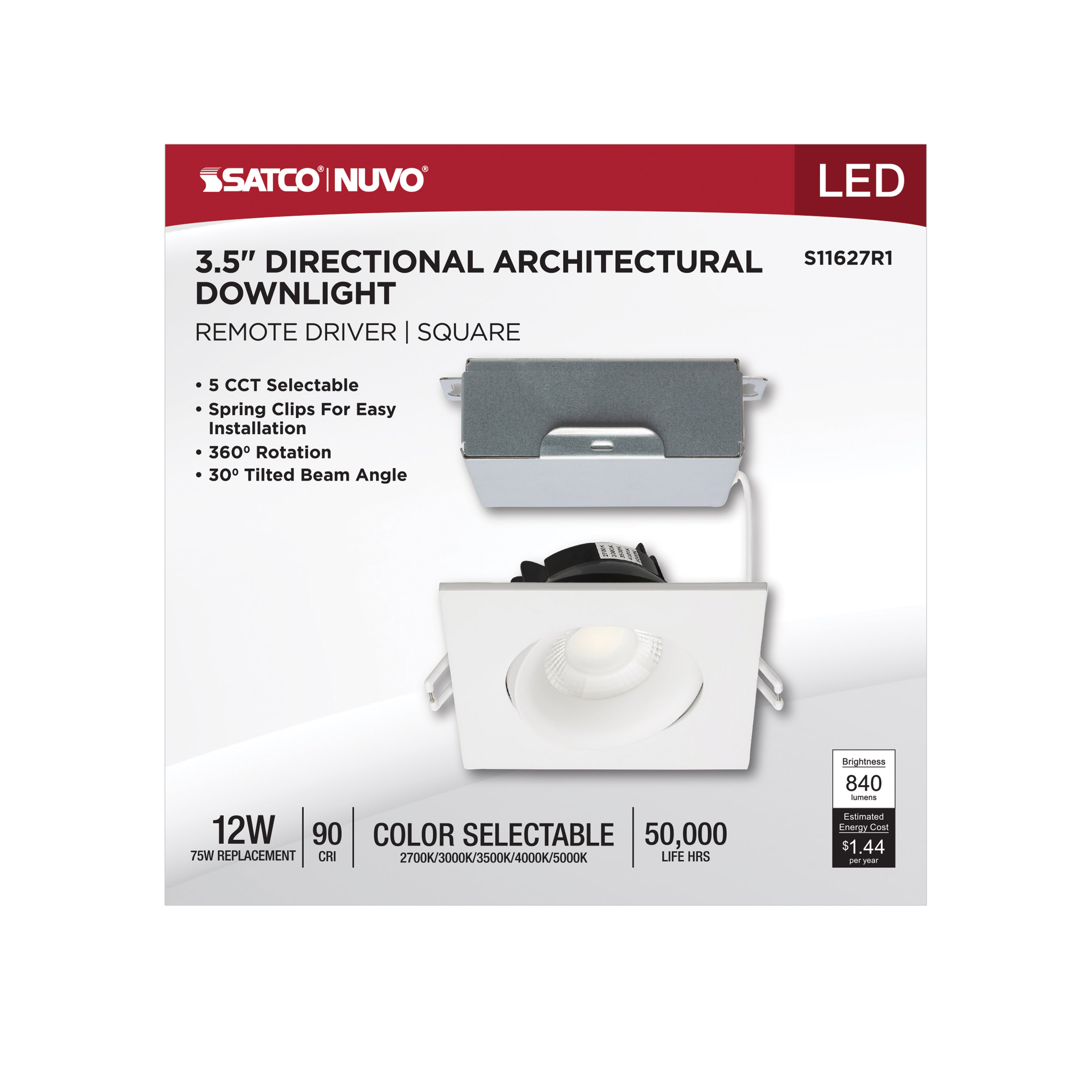 12W/DW/GBL/3.5/CCT/SQ/RD/WH - S11627R1