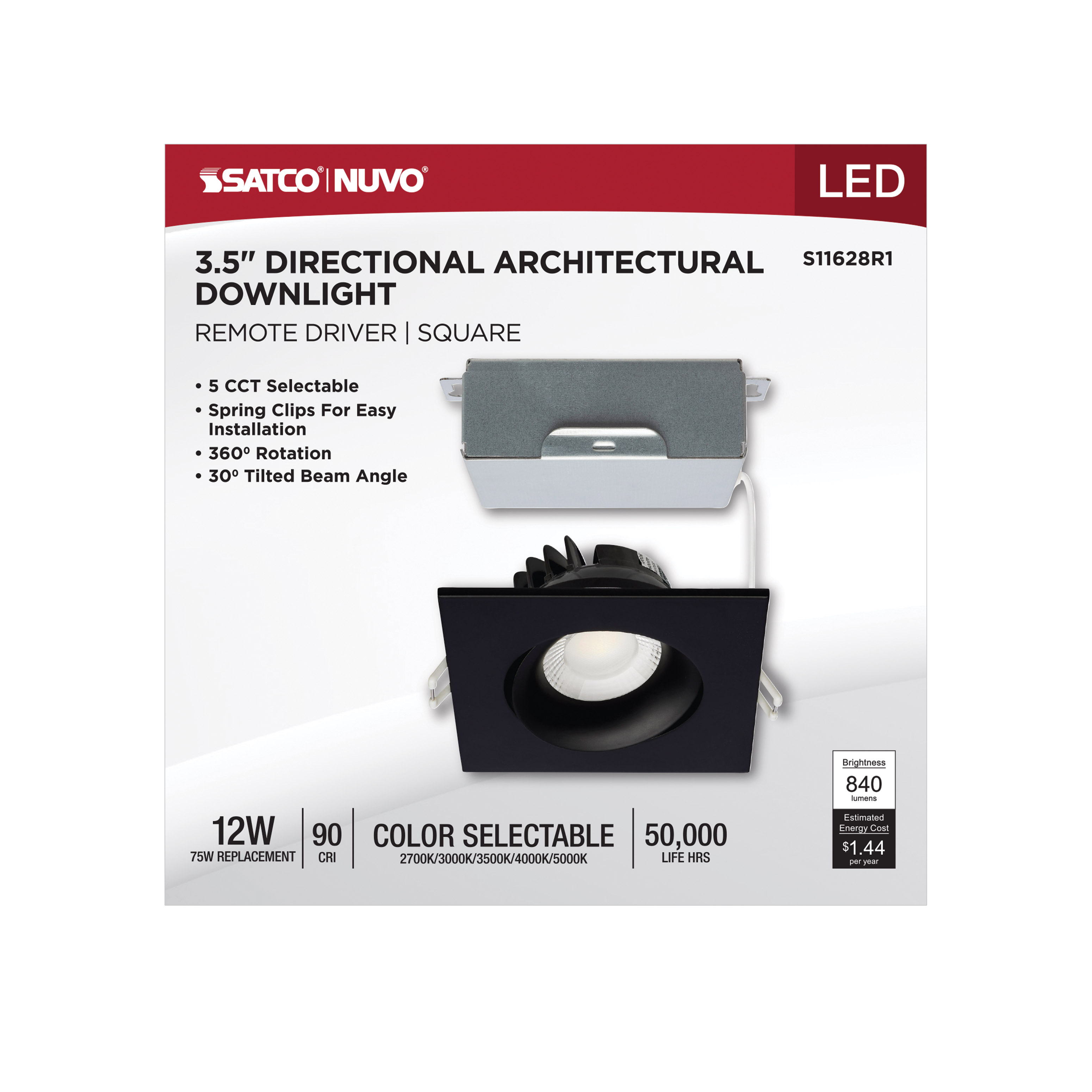 12W/DW/GBL/3.5/CCT/SQ/RD/BK - S11628R1