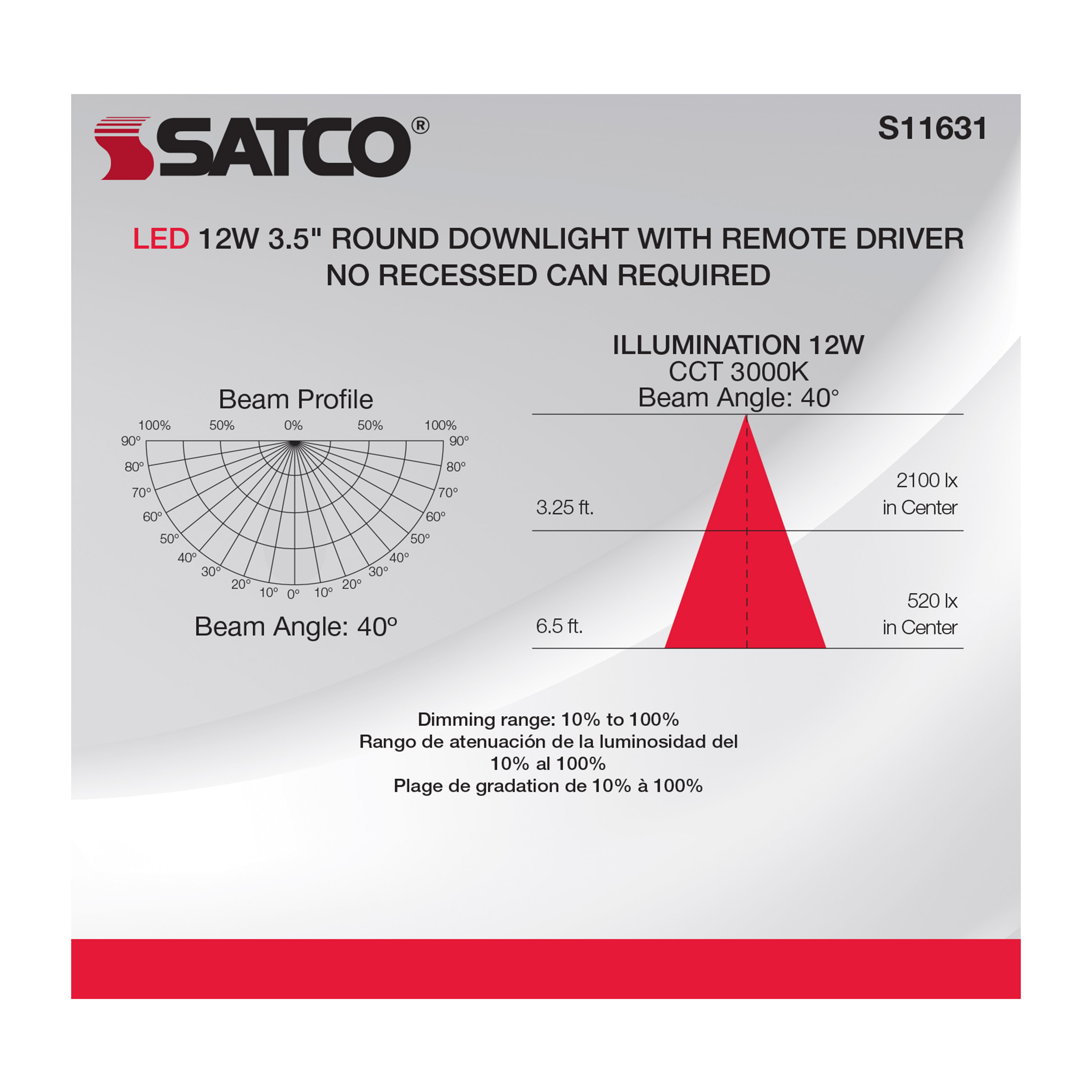 12WLED/DW/DNL3/930/RND/RD/BK - S11631