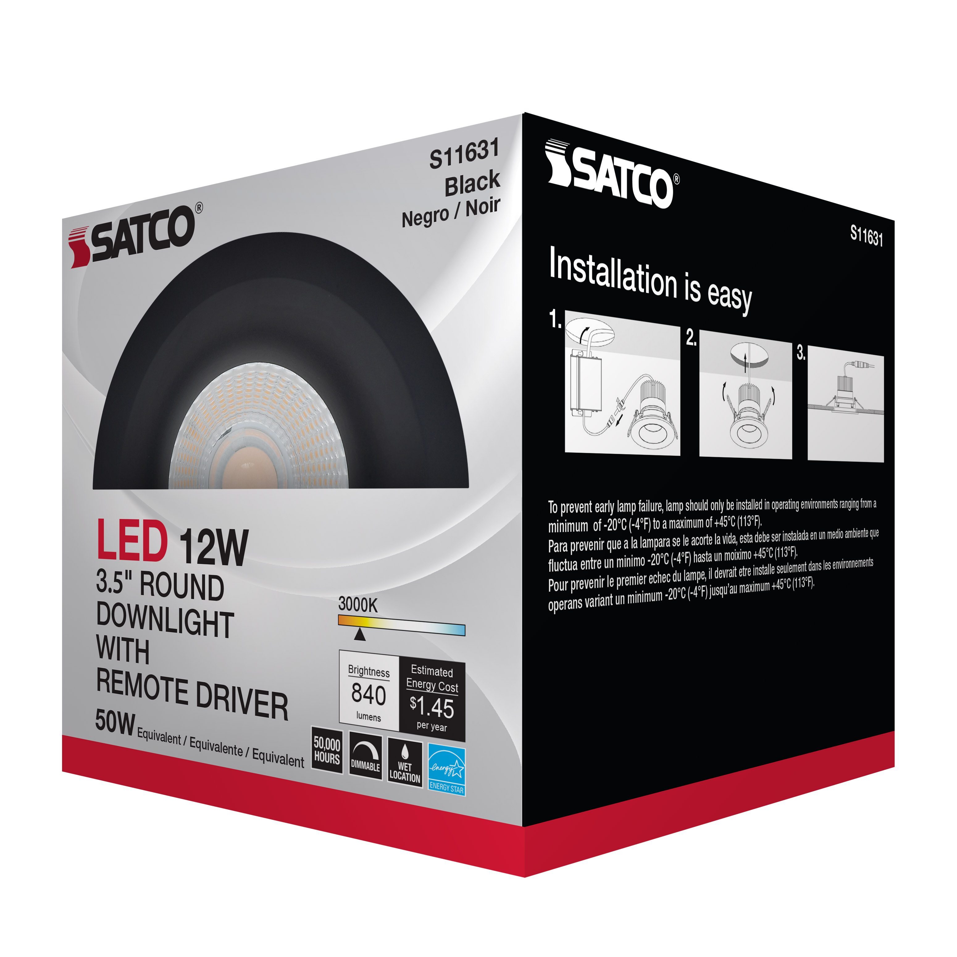 12WLED/DW/DNL3/930/RND/RD/BK - S11631