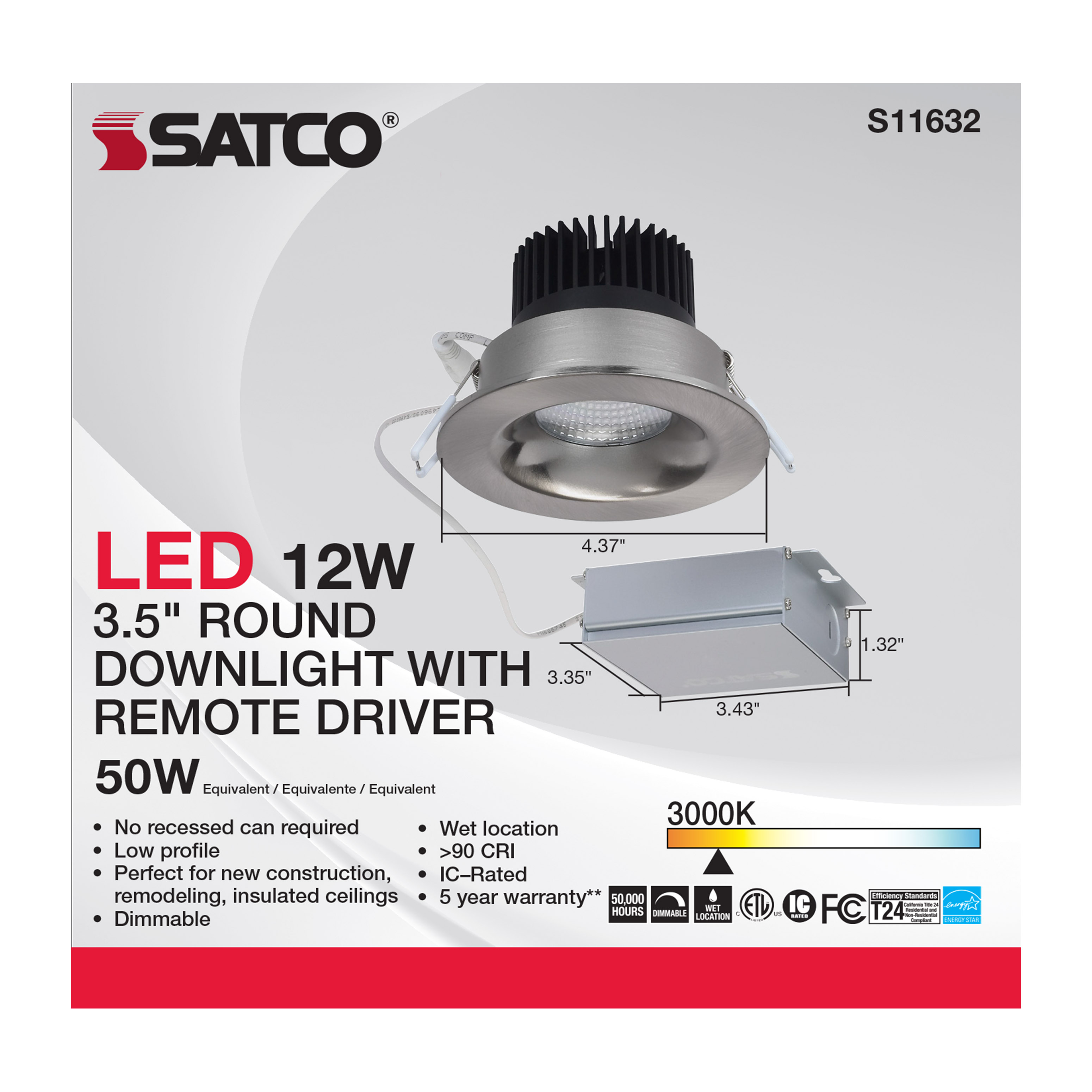 12WLED/DW/DNL3/930/RND/RD/BN - S11632