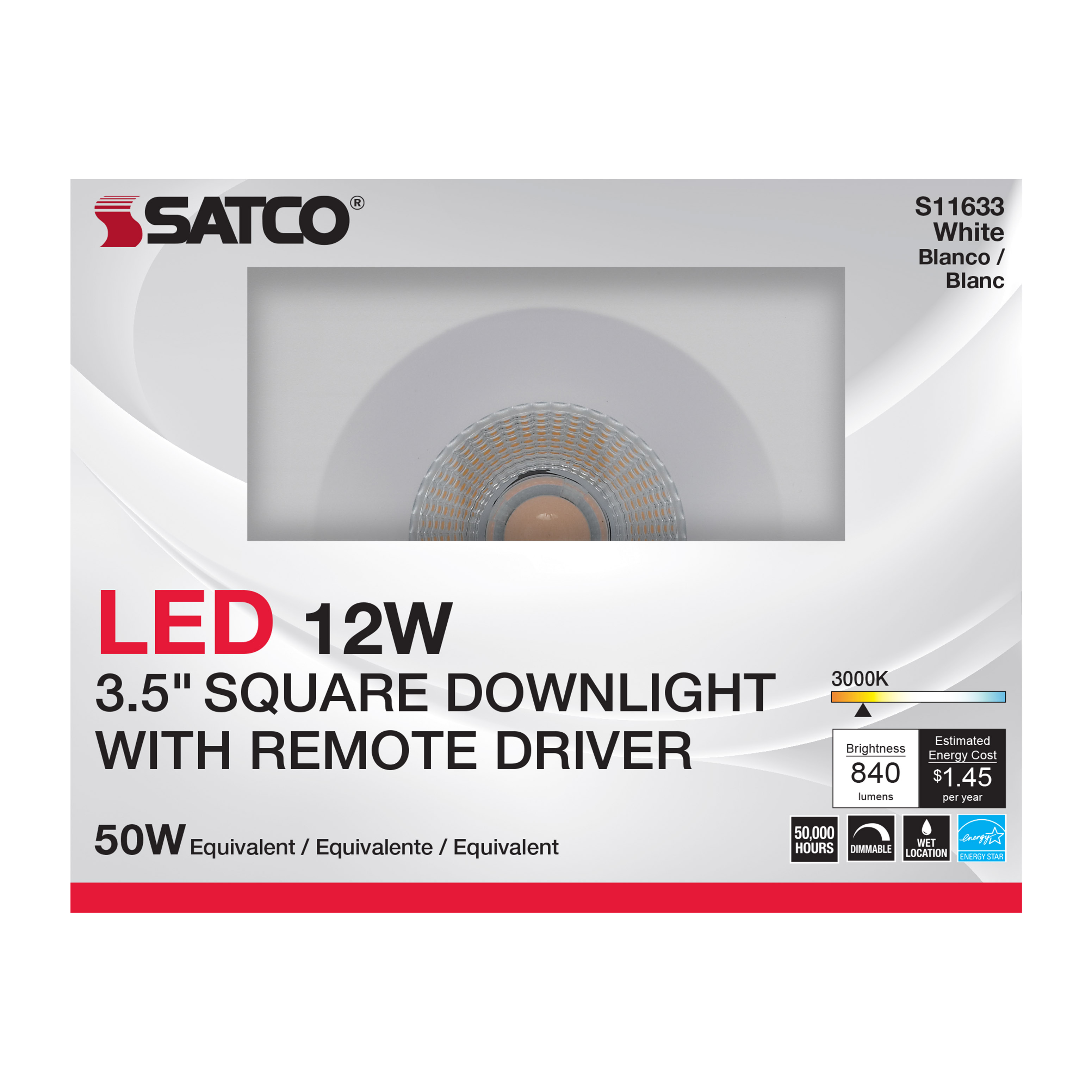 12WLED/DW/DNL3/930/SQ/RD/WH - S11633