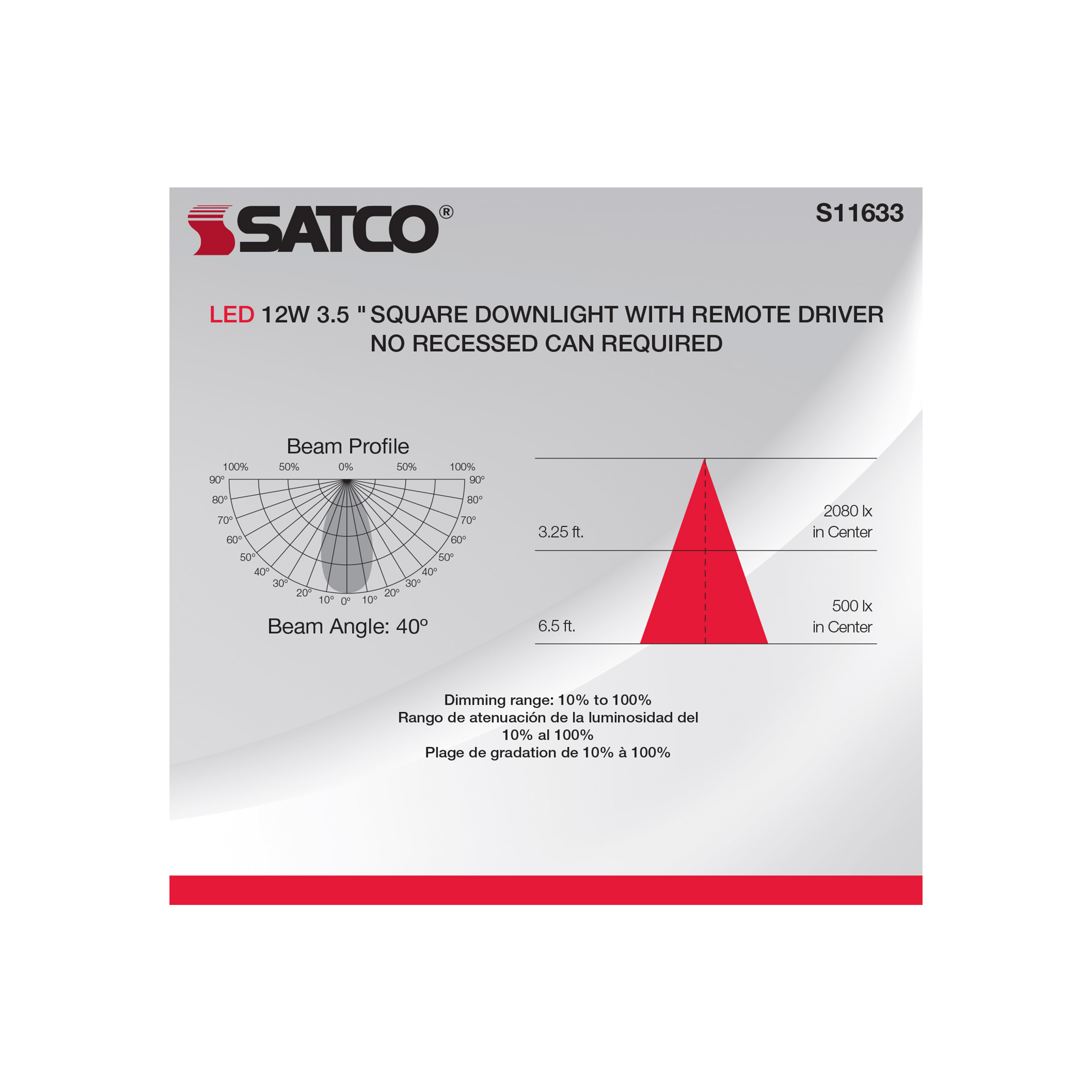 12WLED/DW/DNL3/930/SQ/RD/WH - S11633