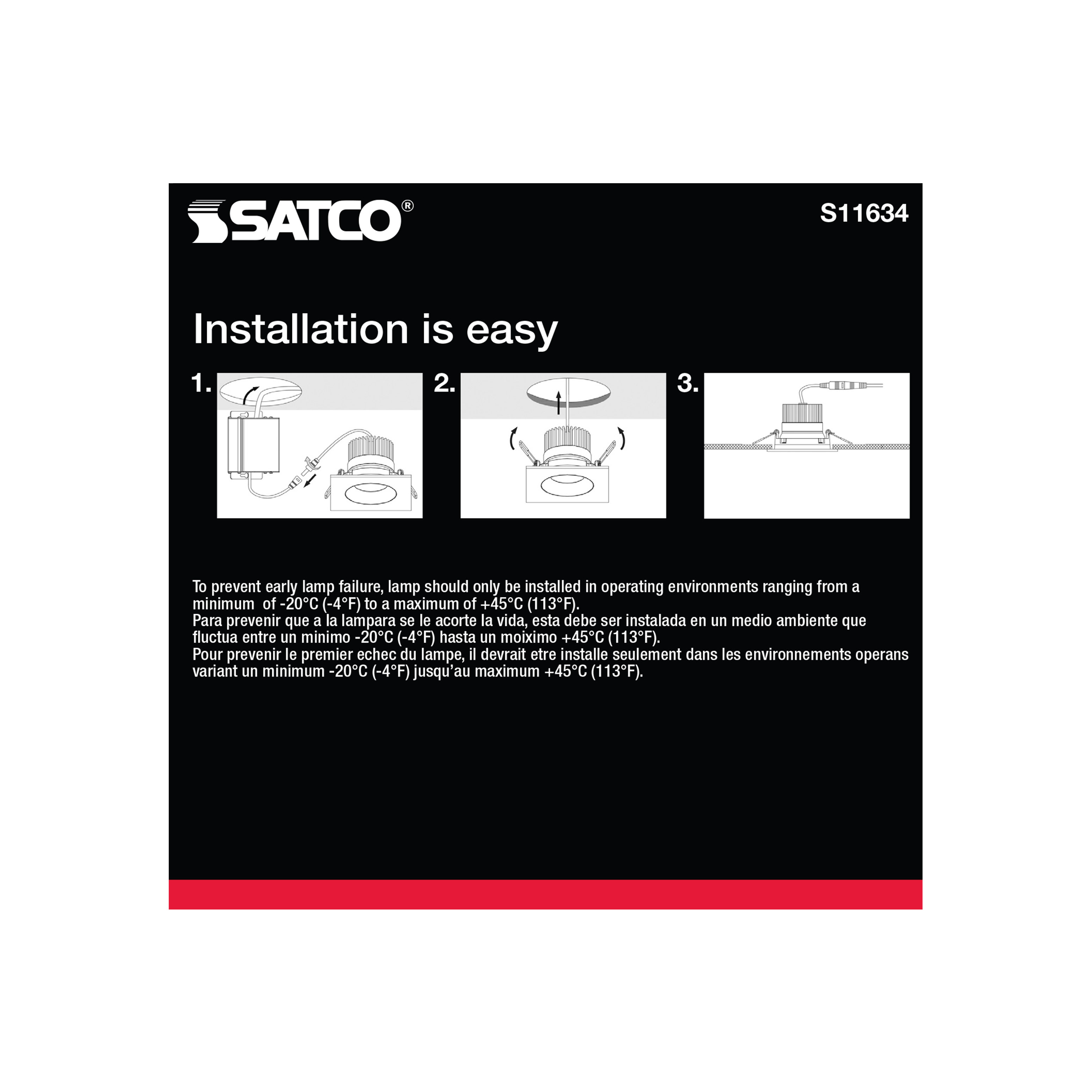 12WLED/DW/DNL3/930/SQ/RD/BK - S11634