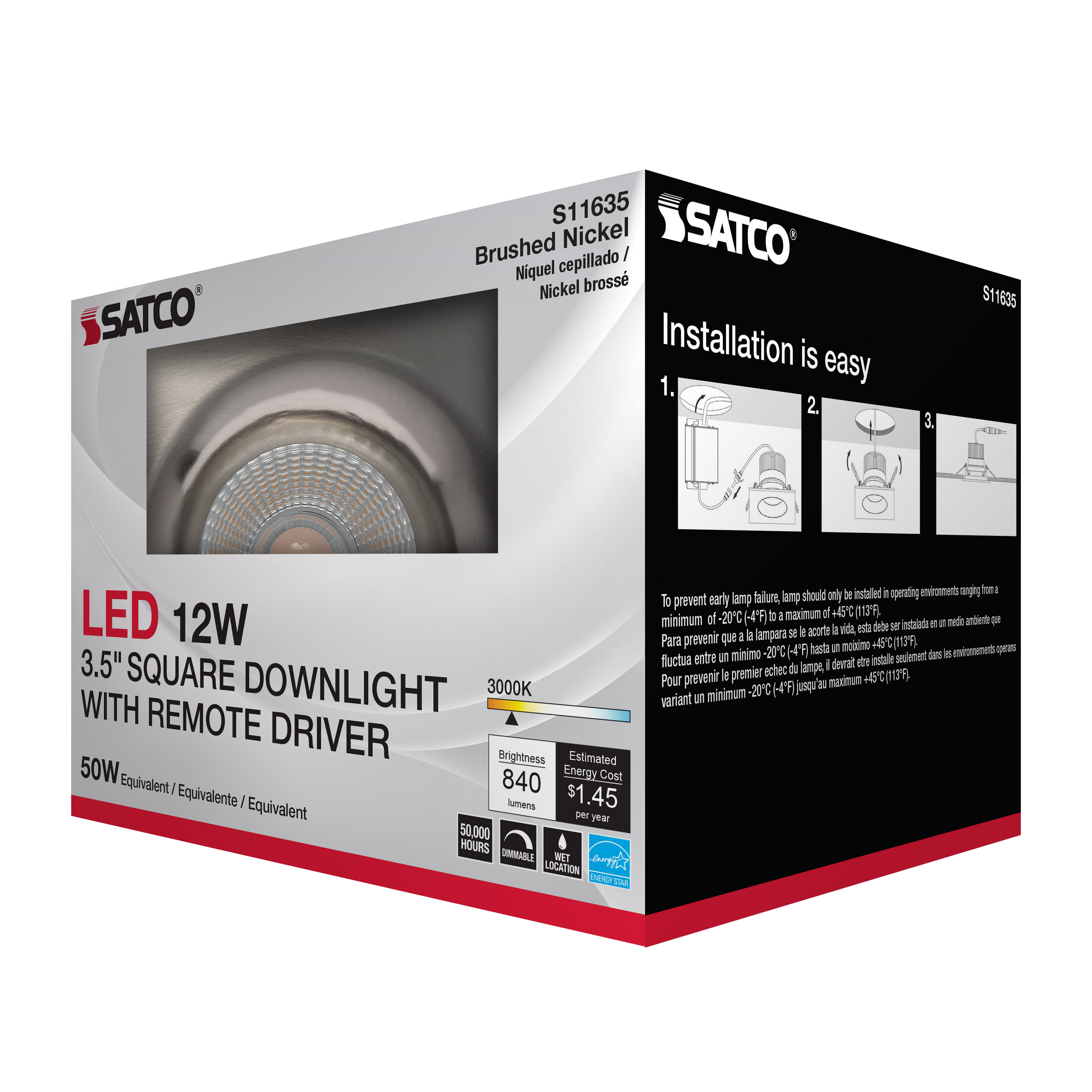 12WLED/DW/DNL3/930/SQ/RD/BN - S11635