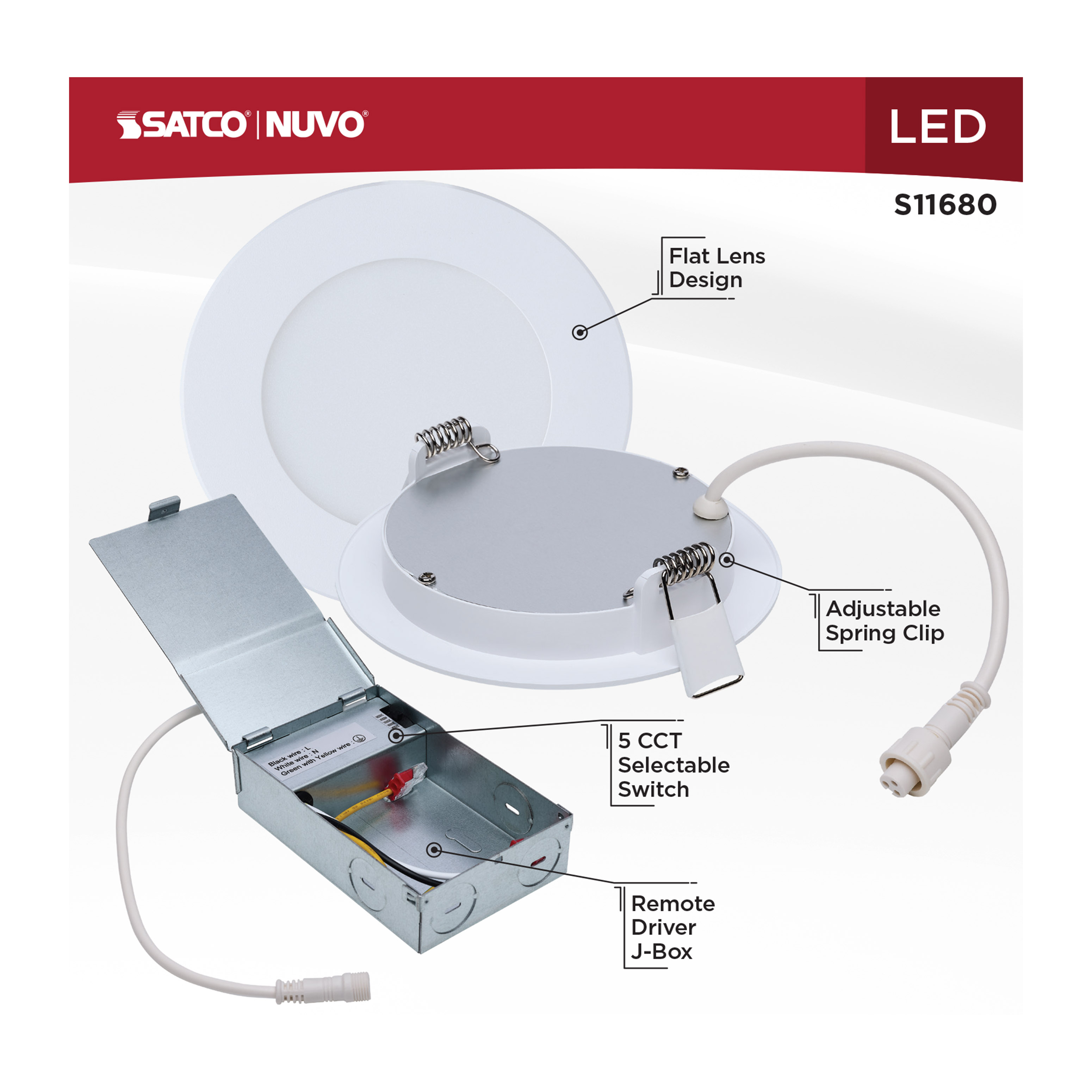 8WLED/DW/4/CCT/RND/FL/RD - S11680