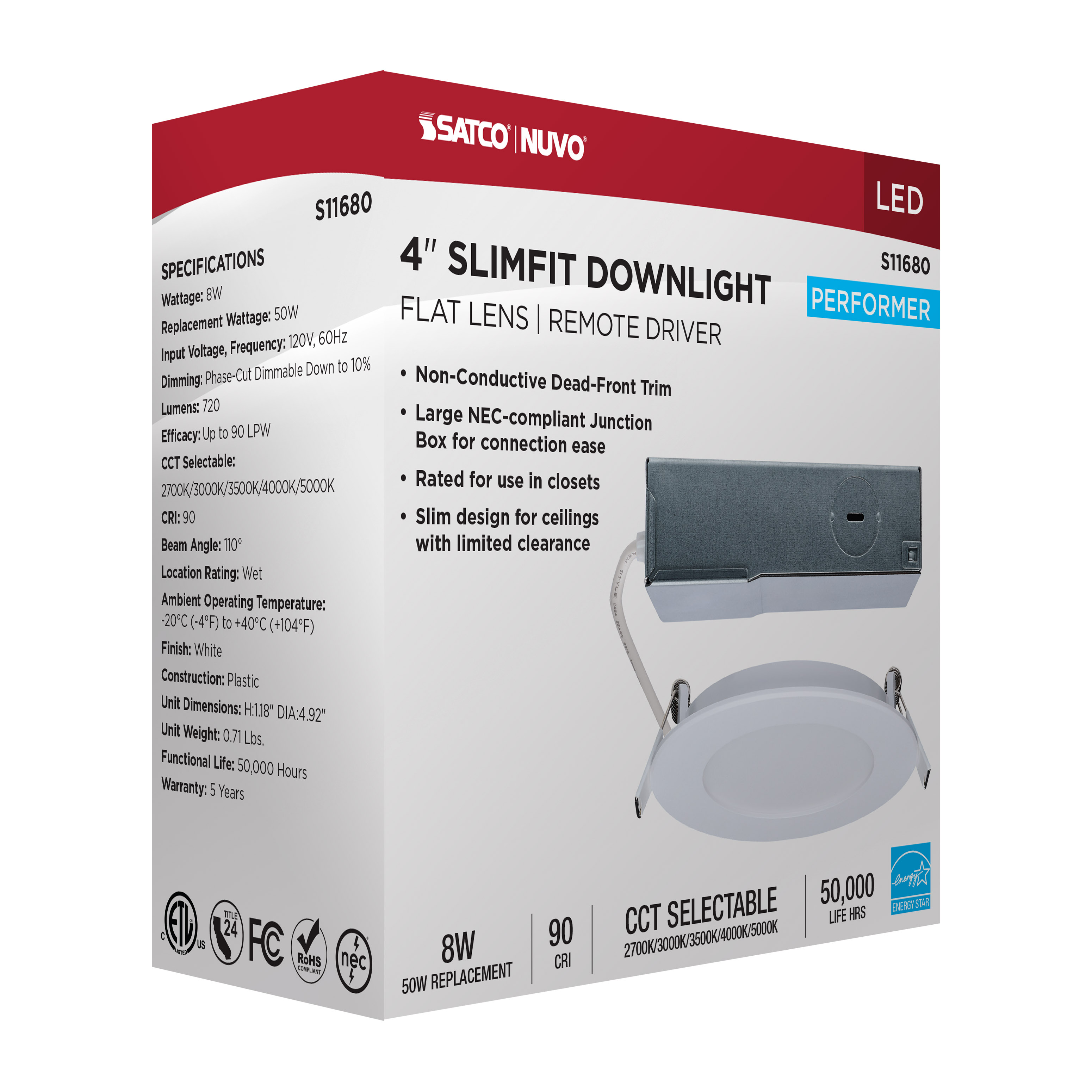 8WLED/DW/4/CCT/RND/FL/RD - S11680