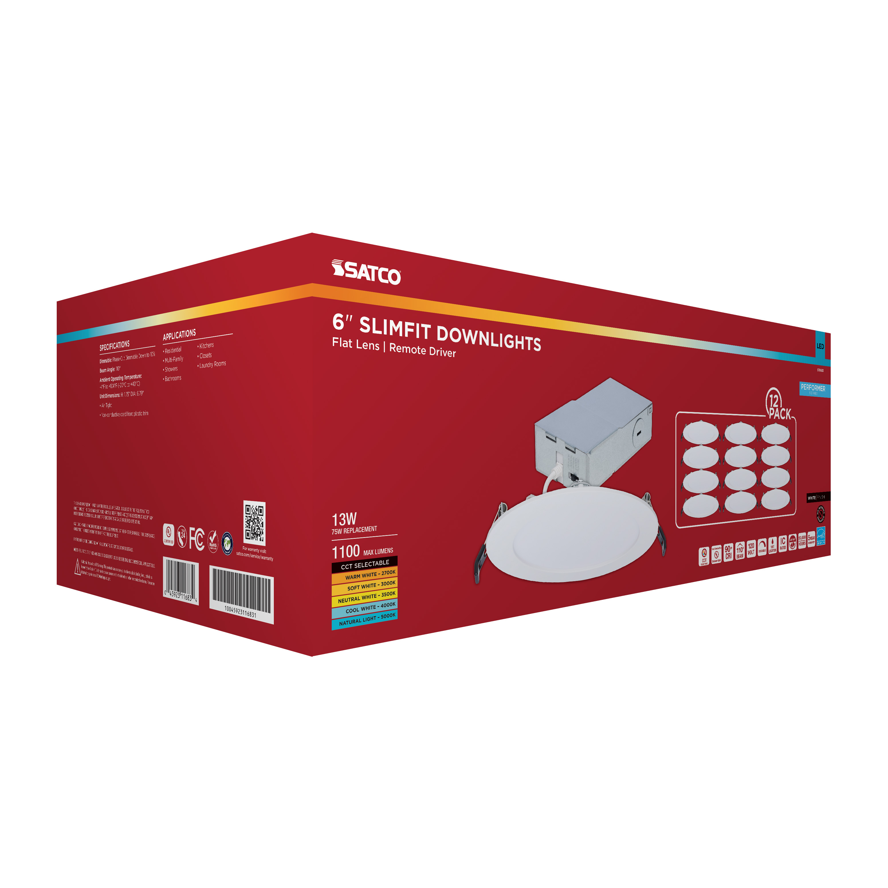 13W/DL/6/RND/CCT/WH/12PK - S11683