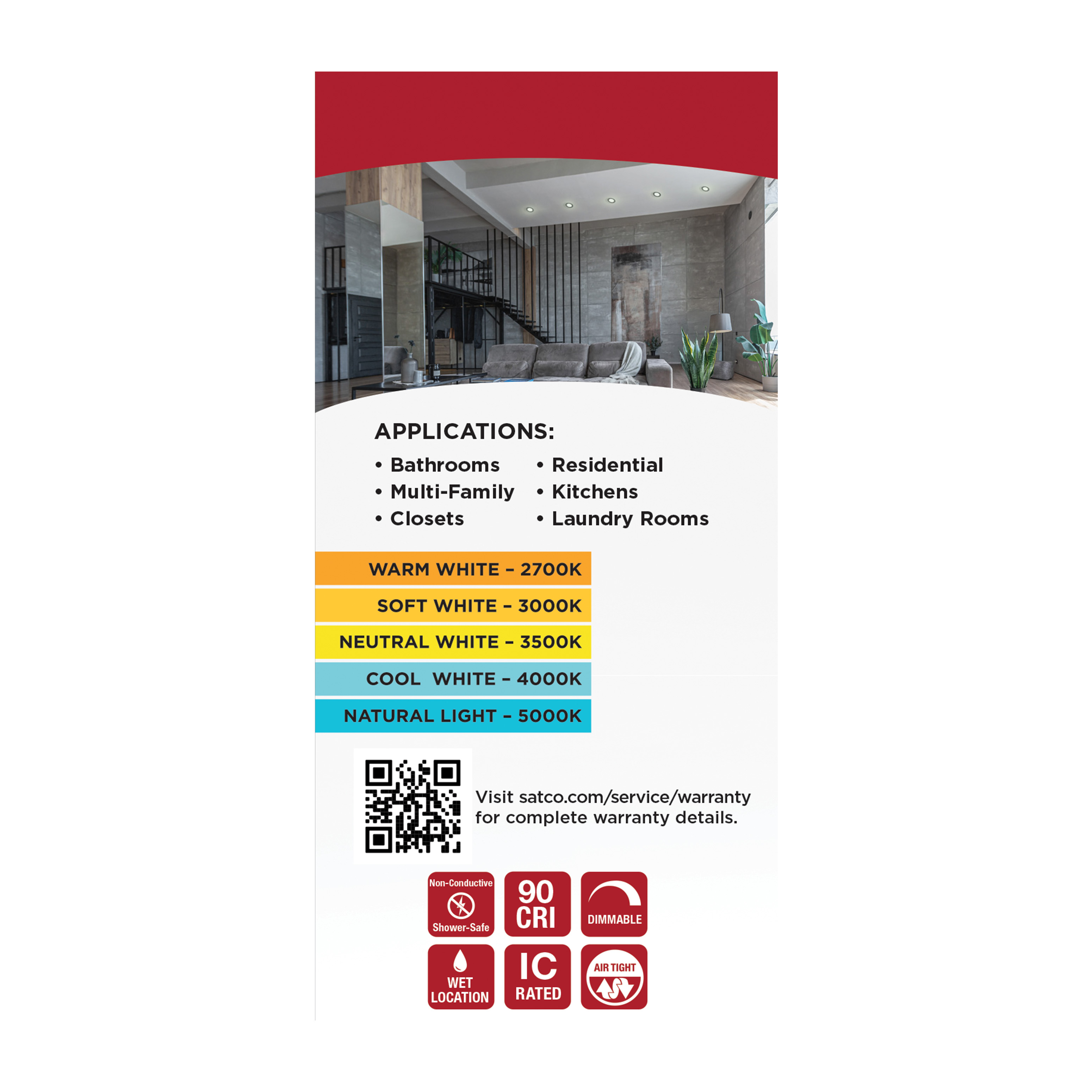 8WLED/DW/4/CCT/RND/FL/RD/BK - S11685