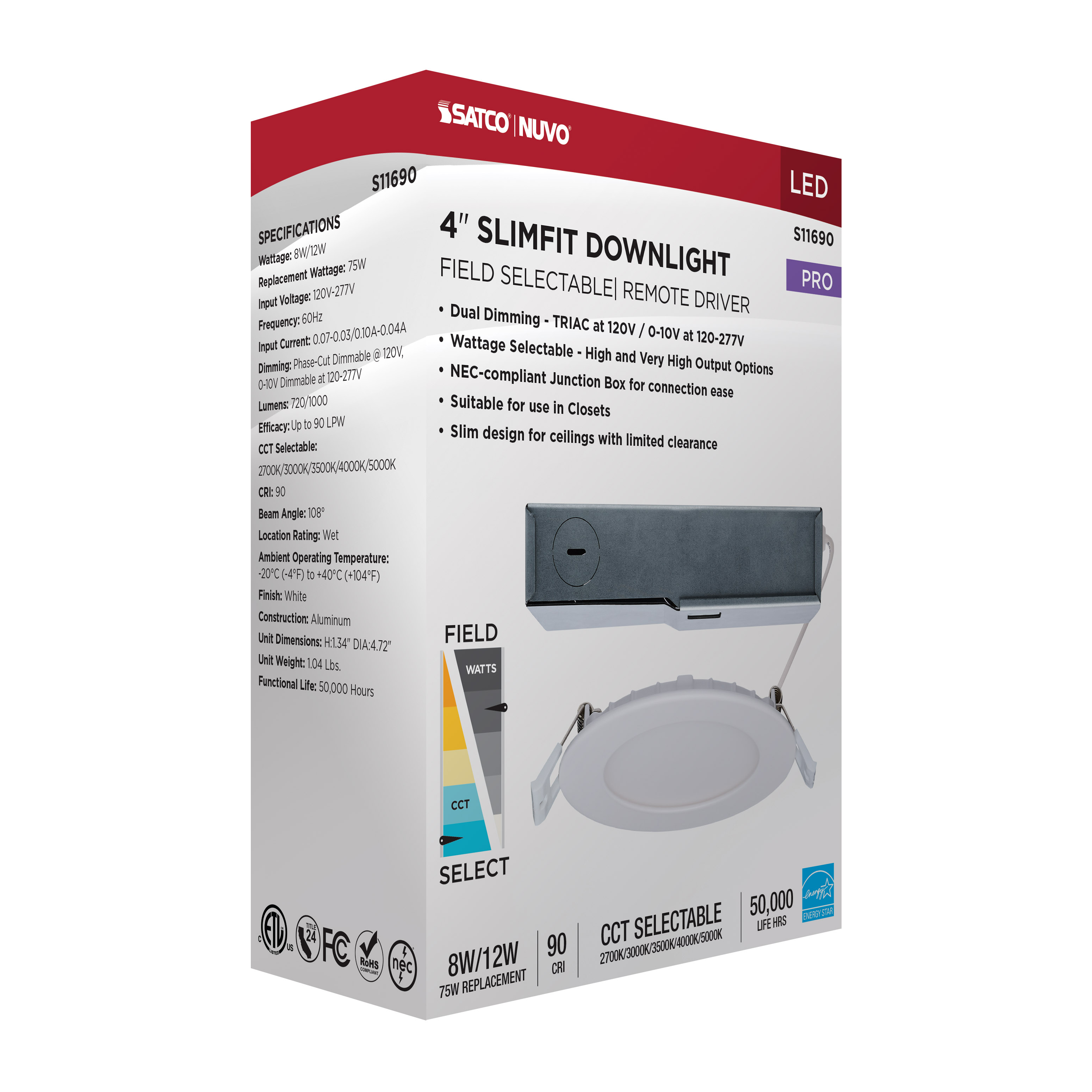 12WLED/DW/4/FS/RND/FL/DD - S11690