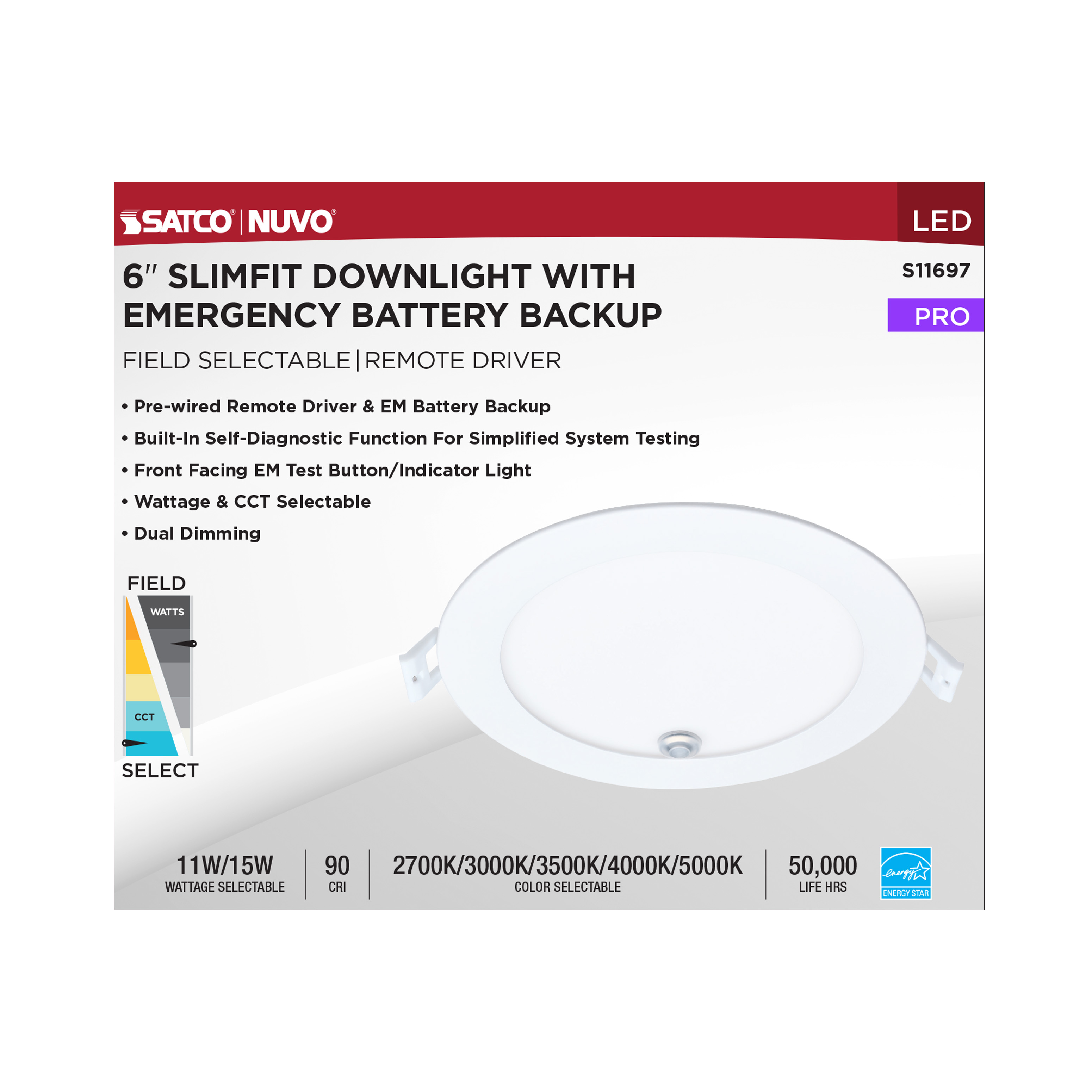 15WLED/DW/6/FS/RND/FL/DD/EM - S11697