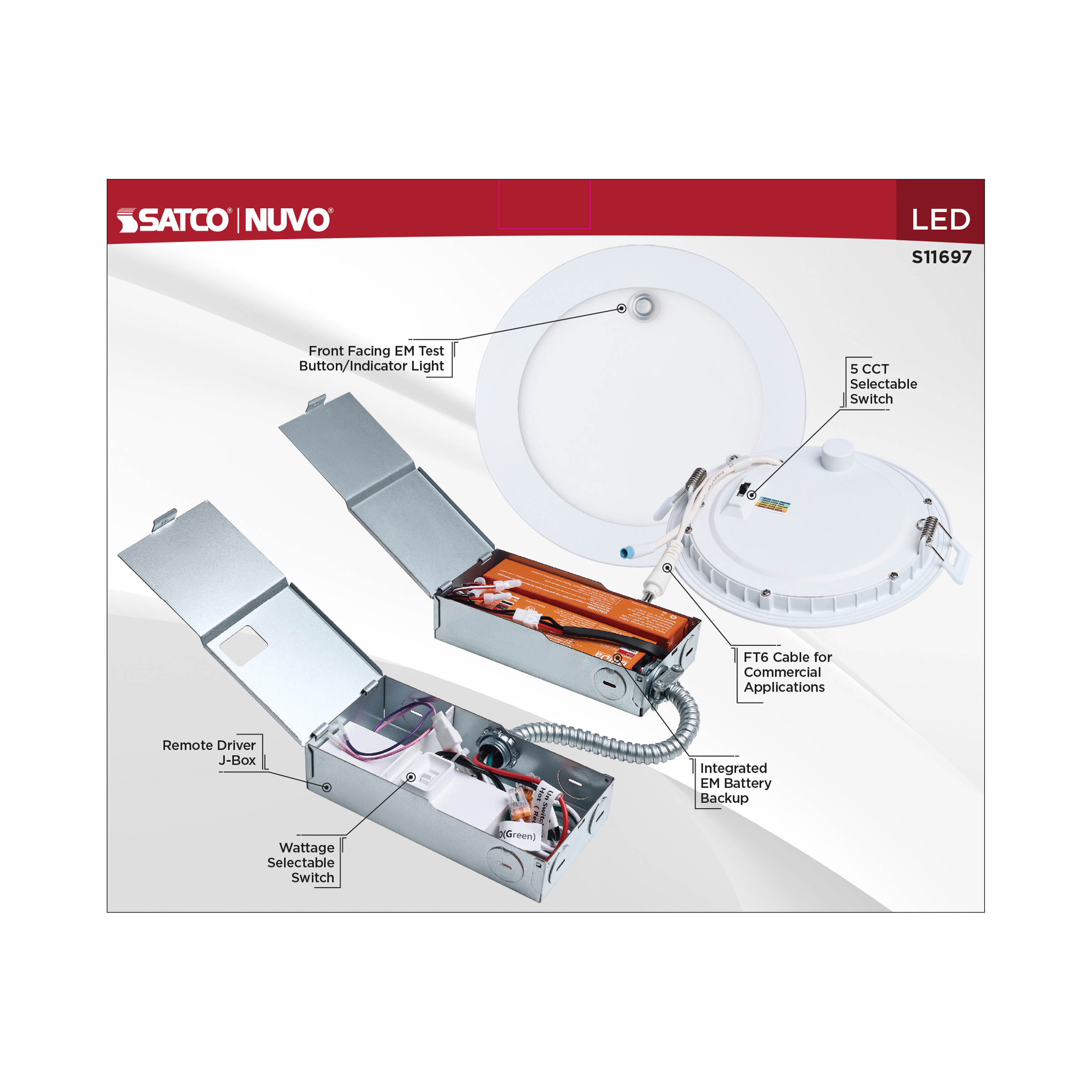 15WLED/DW/6/FS/RND/FL/DD/EM - S11697