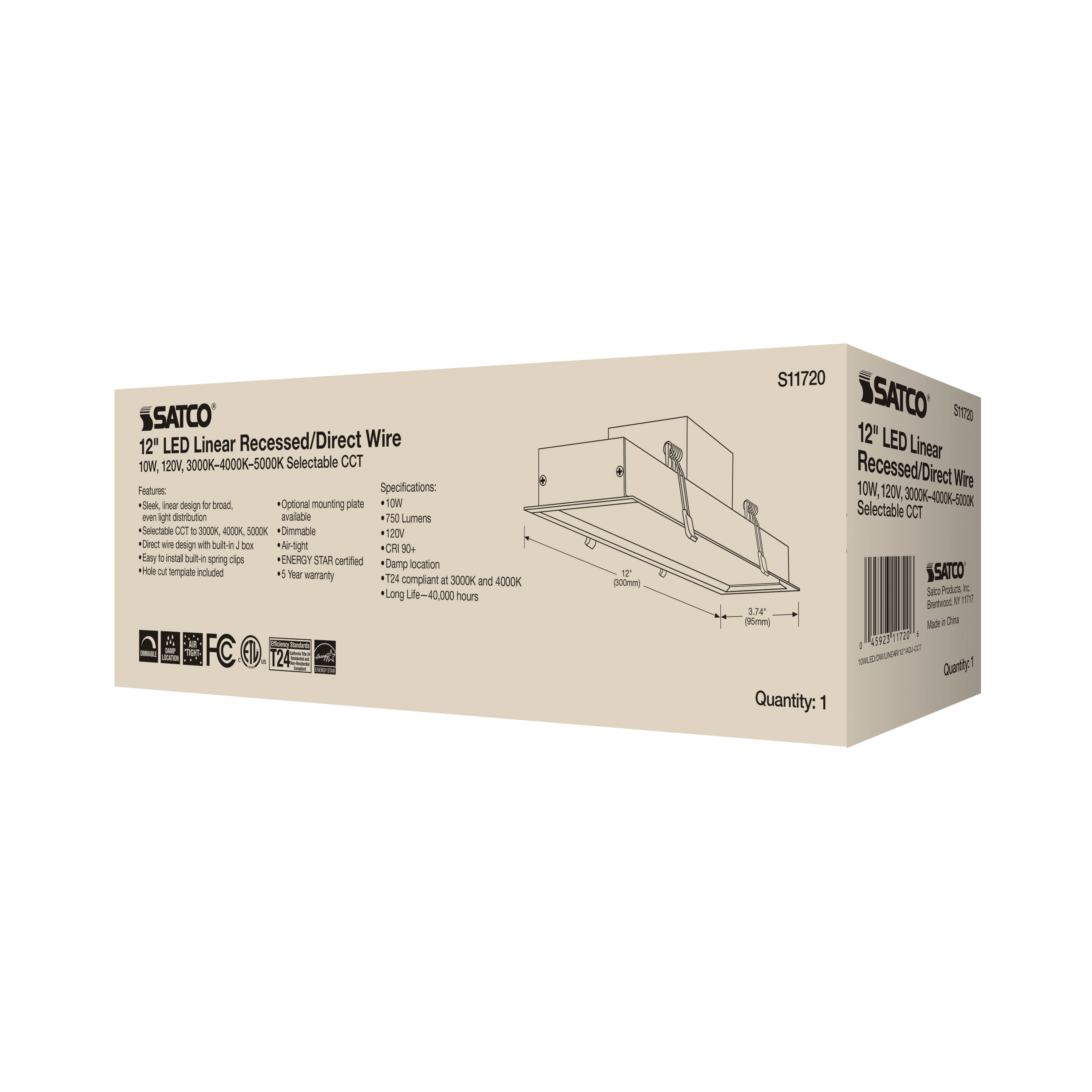 10WLED/DW/LINEAR/12"/ADJ-CCT - S11720