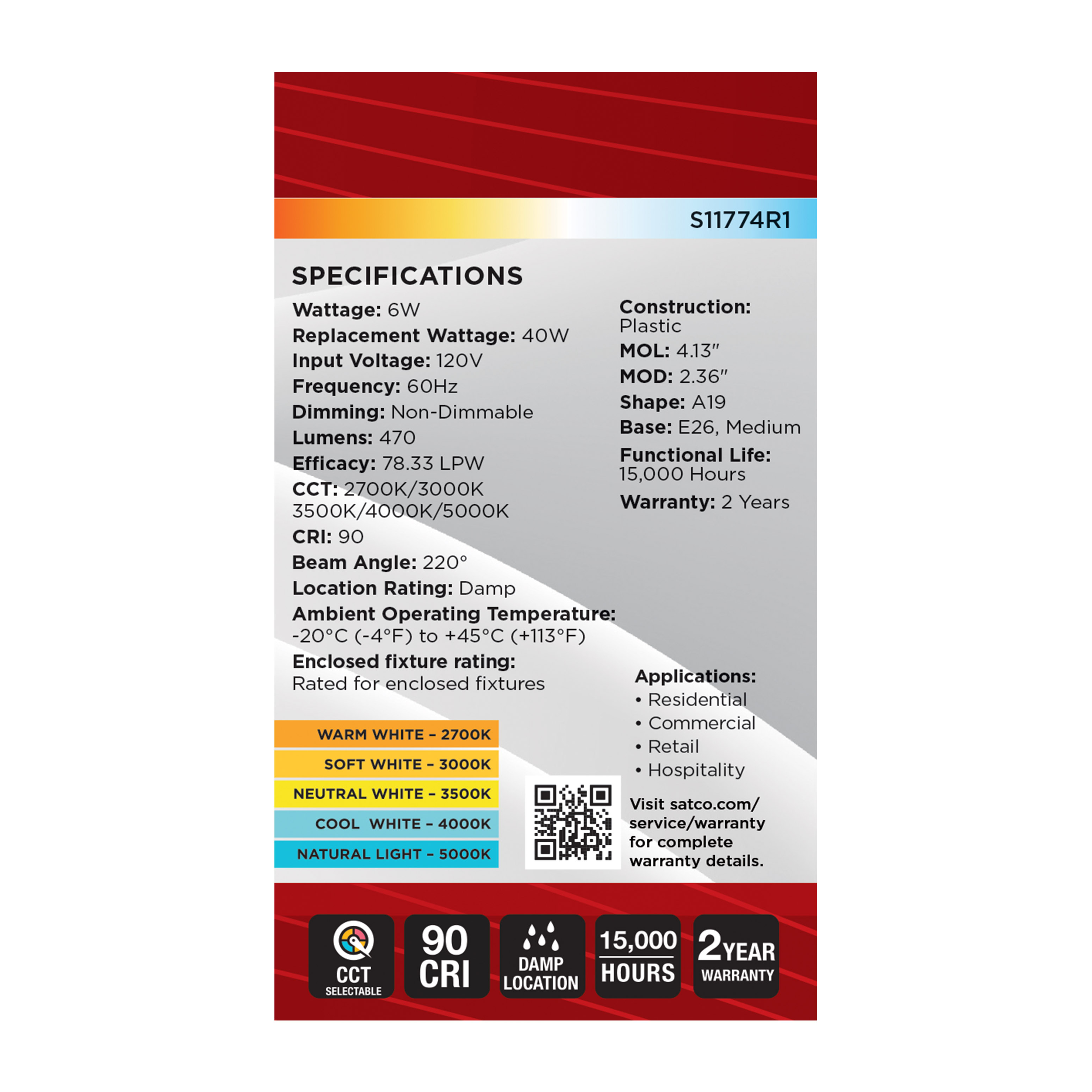 6A19L/9CCT5/E26/PWHF/4PK - S11774R1