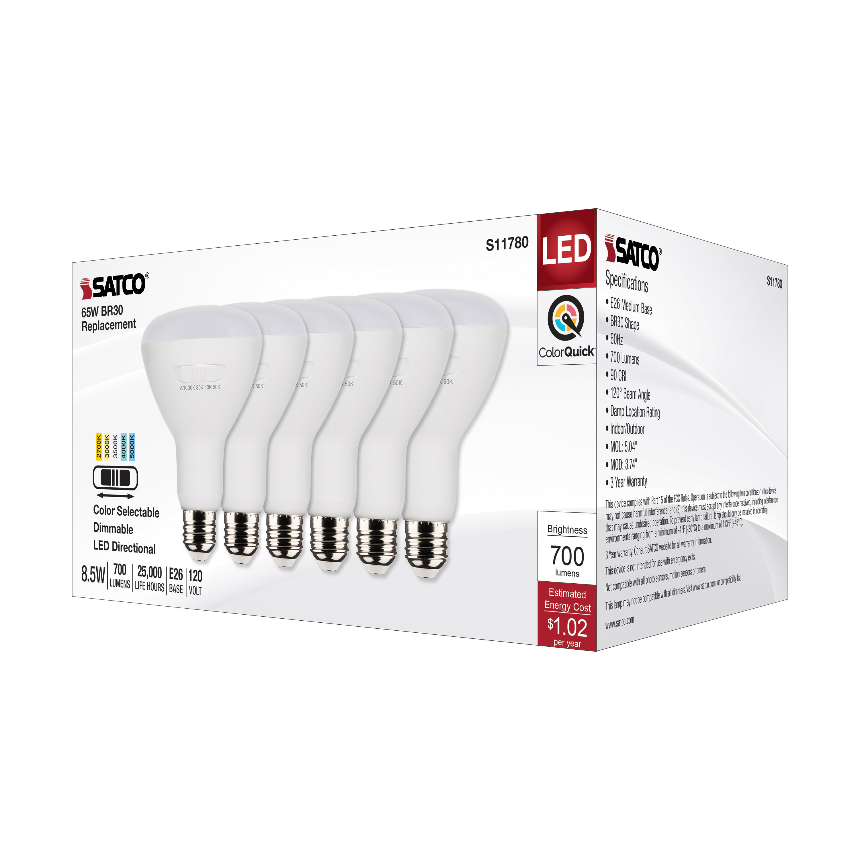 8.5BR30/LED/5CCT/E26/120V/6PK - S11780