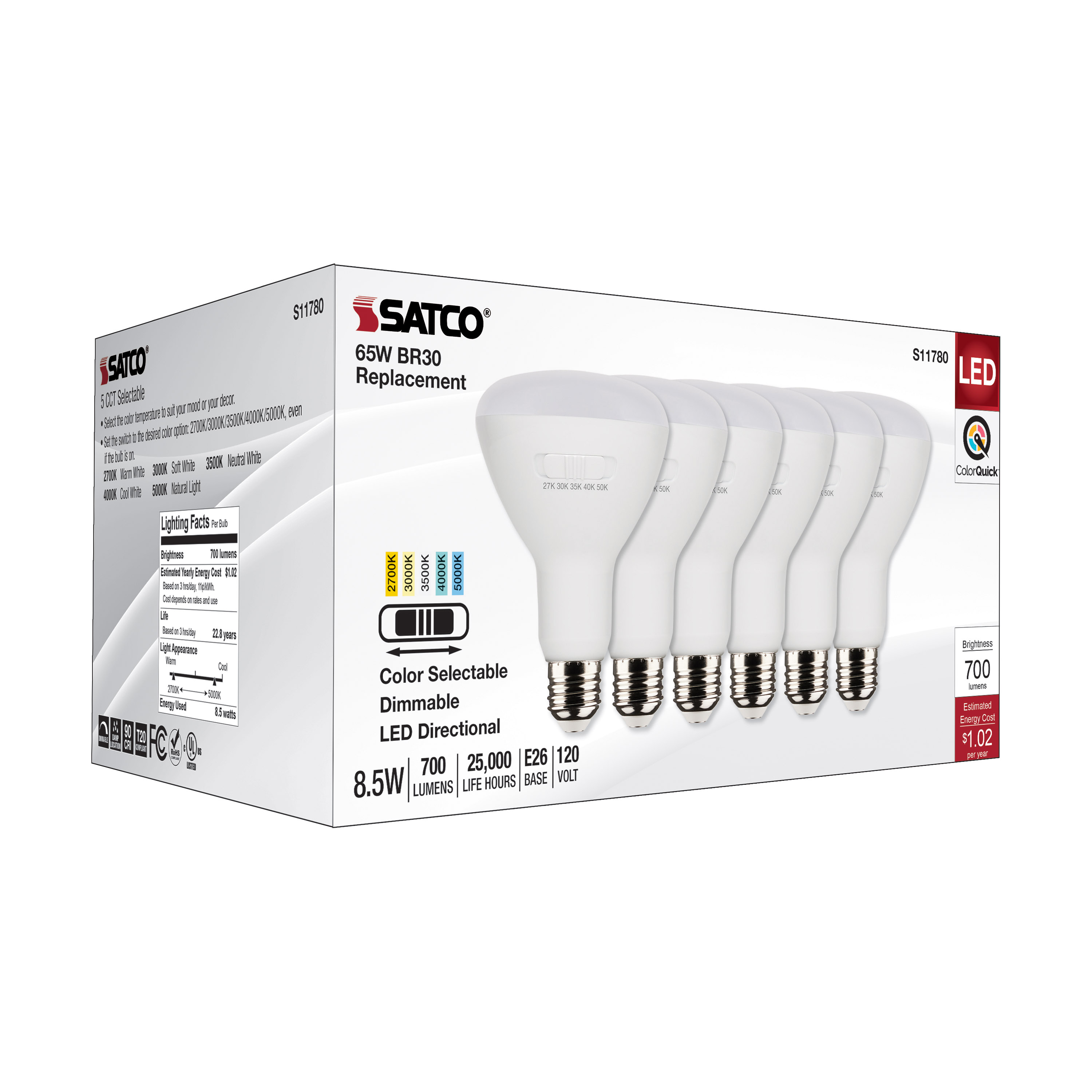 8.5BR30/LED/5CCT/E26/120V/6PK - S11780