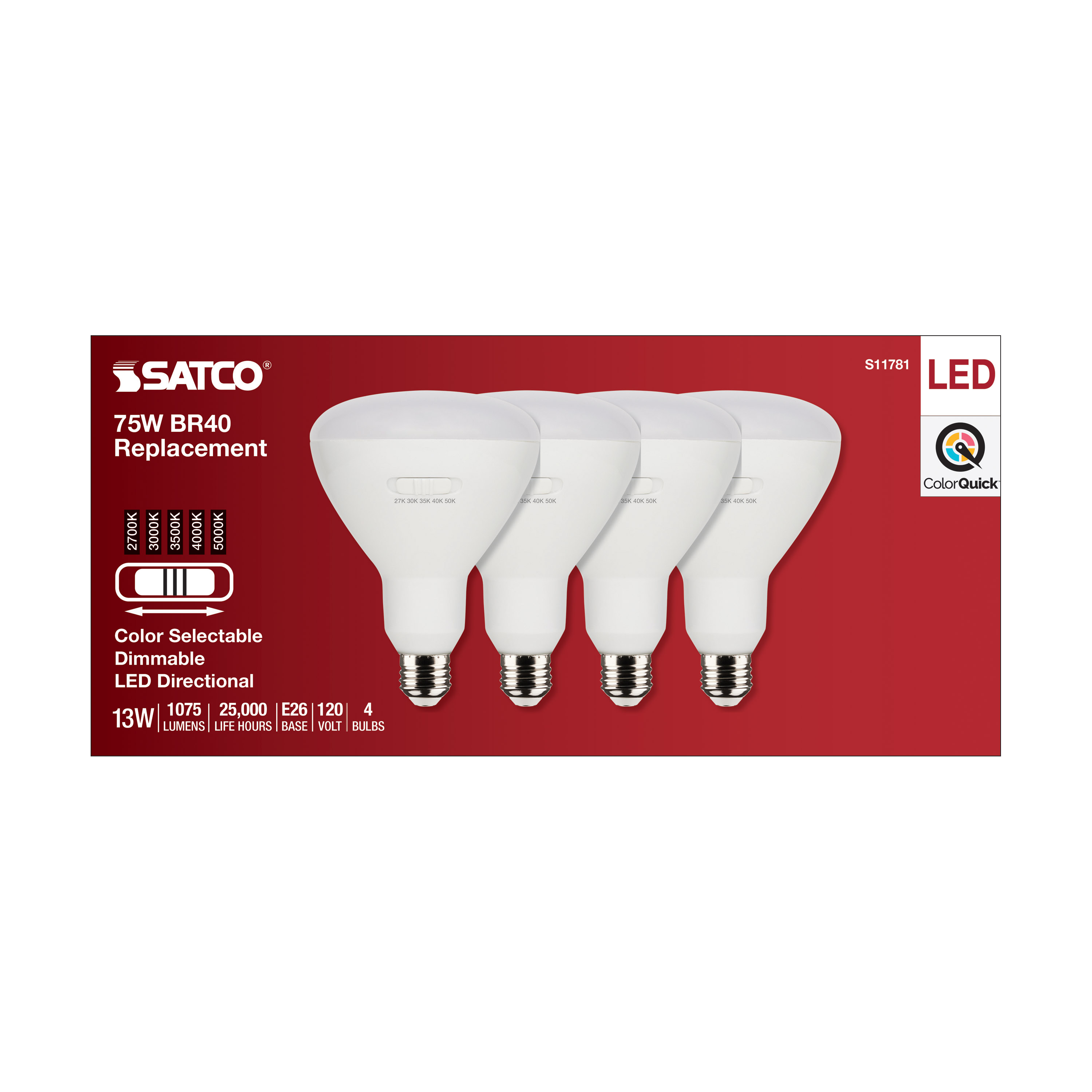 13BR40/LED/5CCT/E26/120V/4PK - S11781