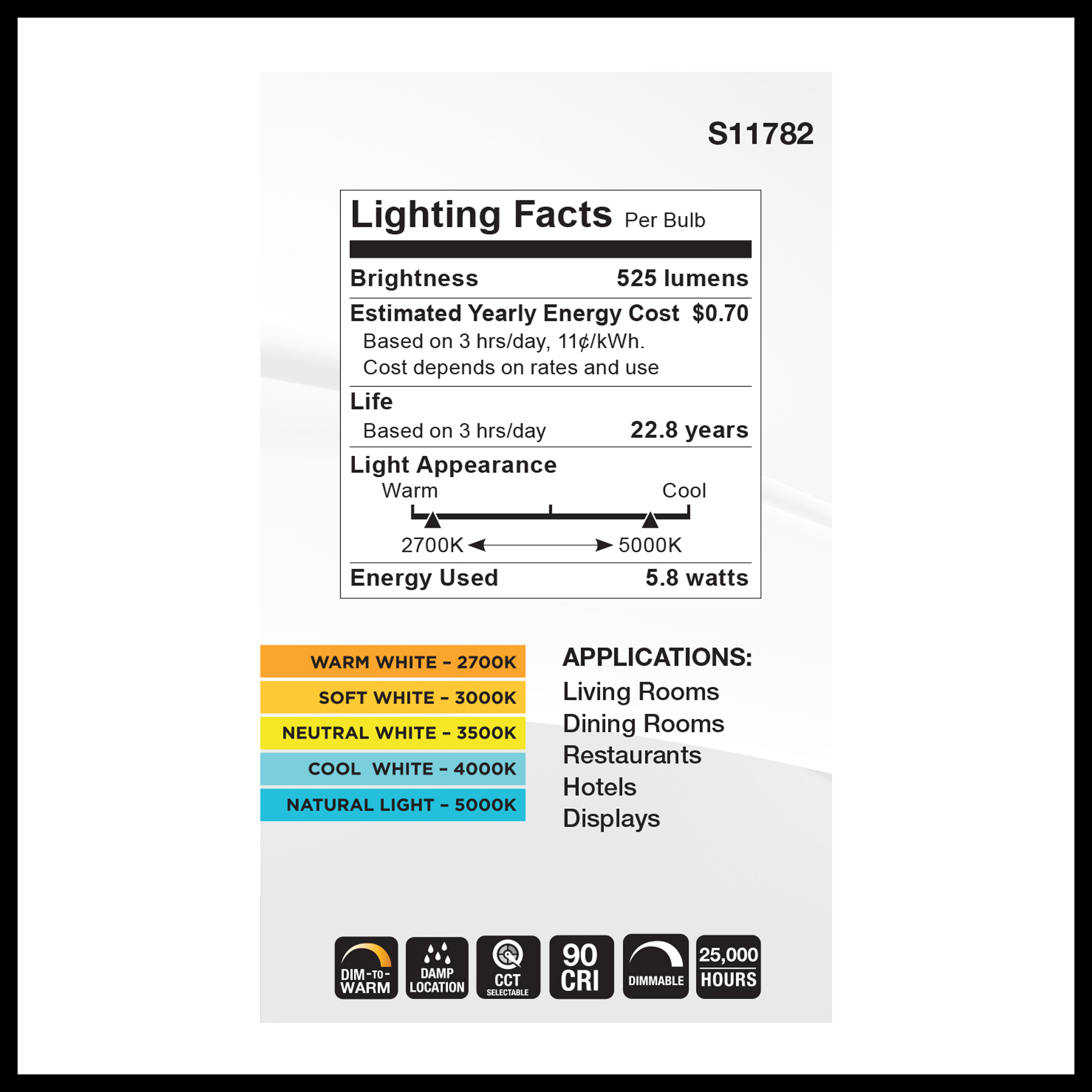 5.8R20/LED/5CCT/WD/120V - S11782