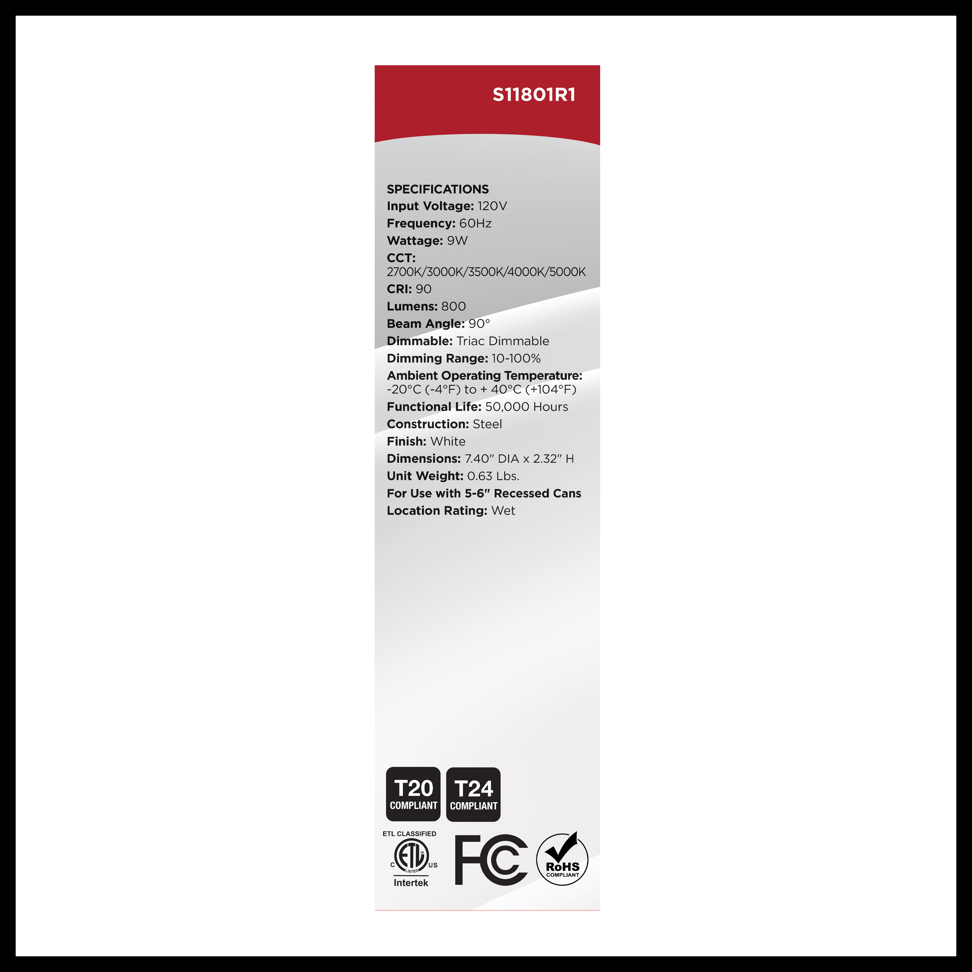 9WLED/RDL/5-6/5CCT-SEL/RD - S11801R1