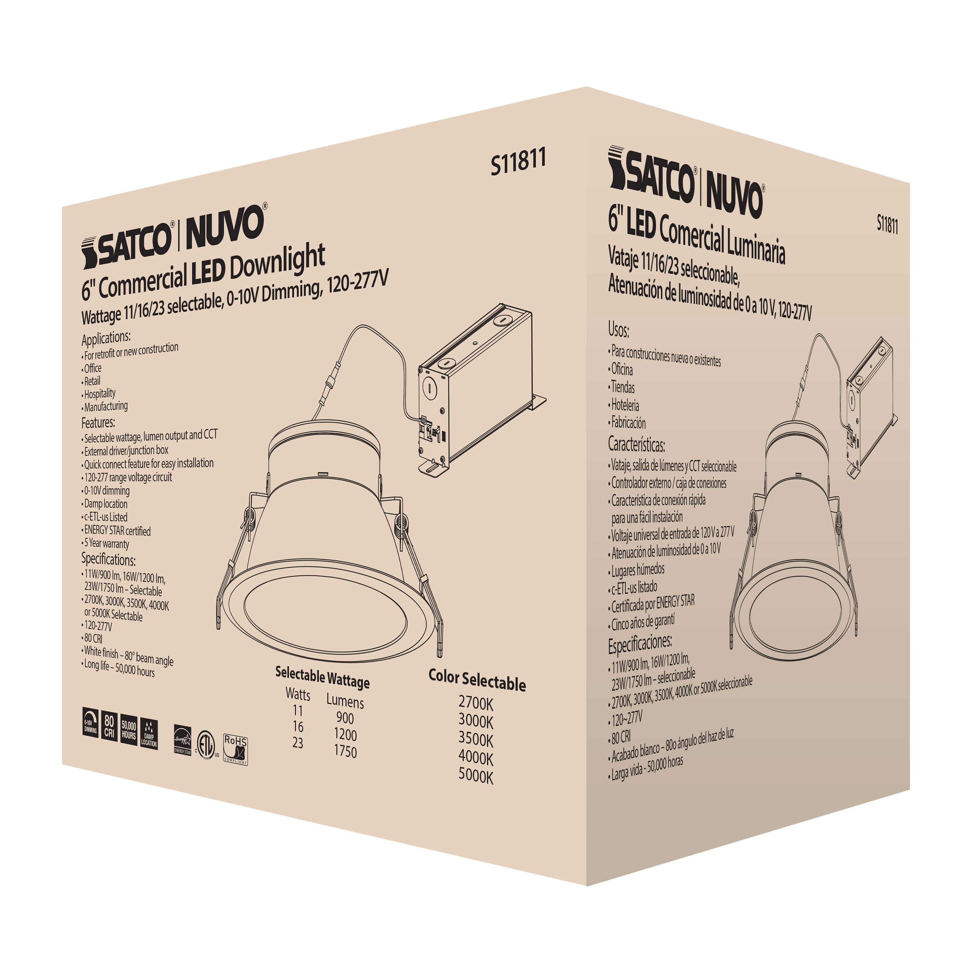 23WLED/CDL/6/ADJ-CCT/80D - S11811