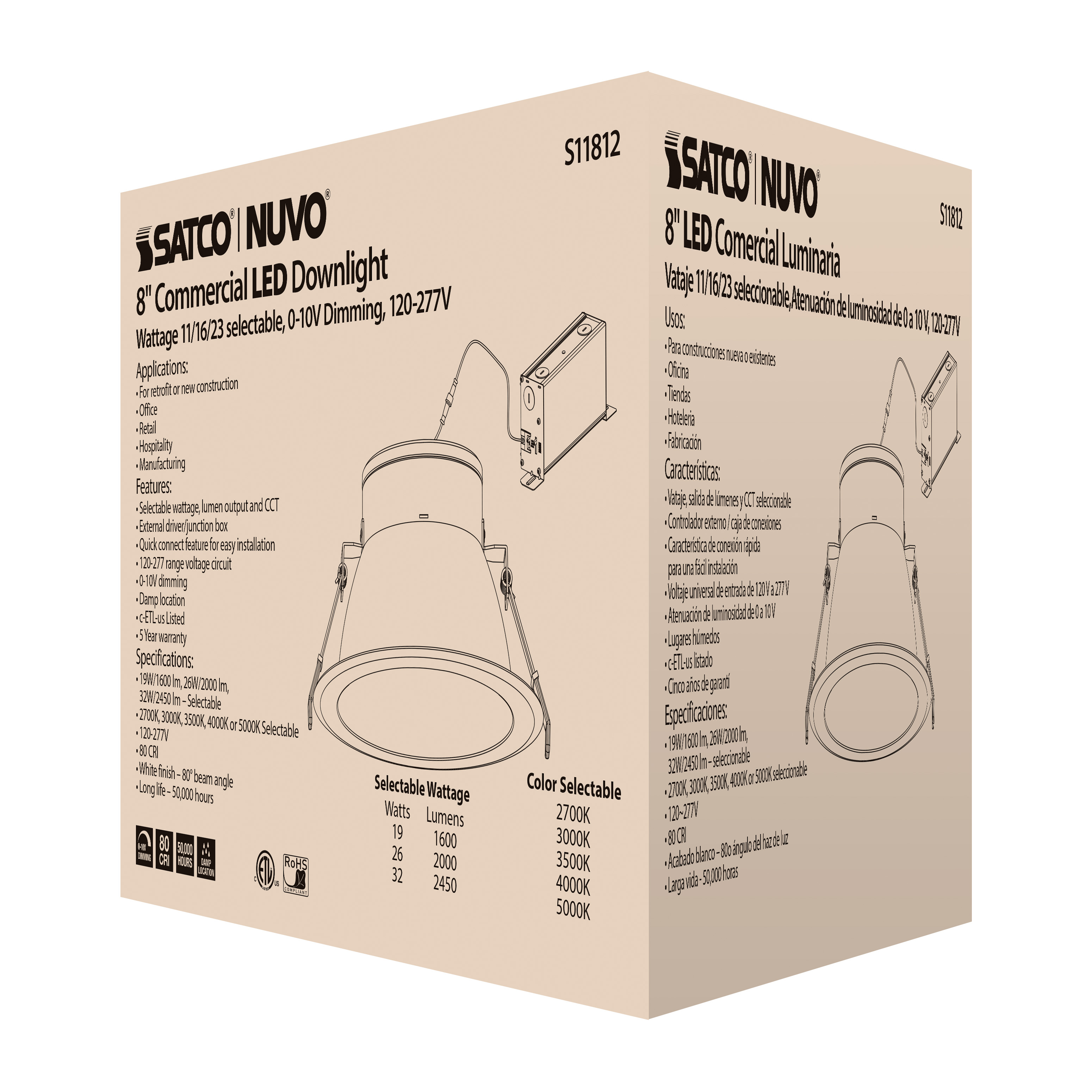 32WLED/CDL/8/ADJ-CCT/80D - S11812