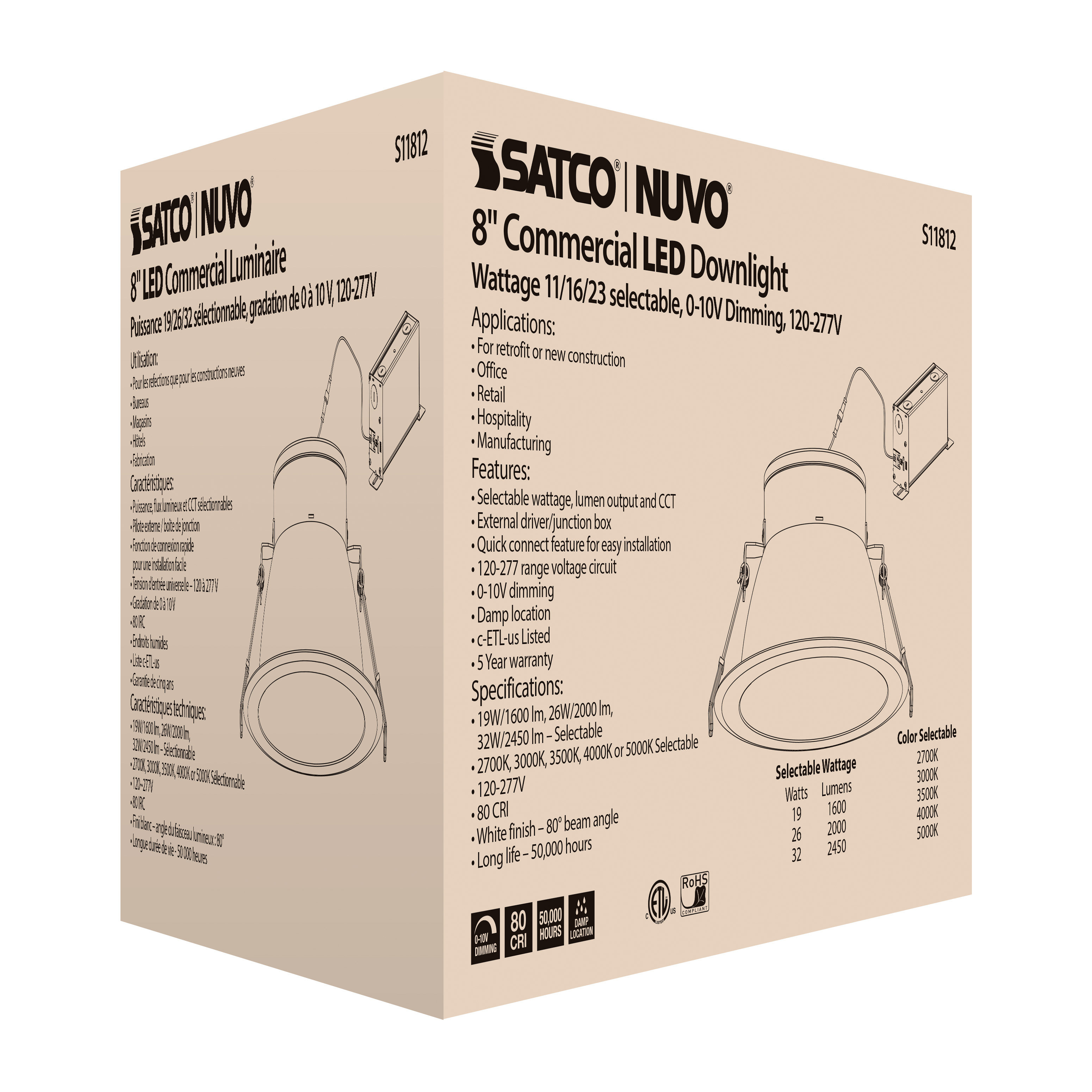 32WLED/CDL/8/ADJ-CCT/80D - S11812